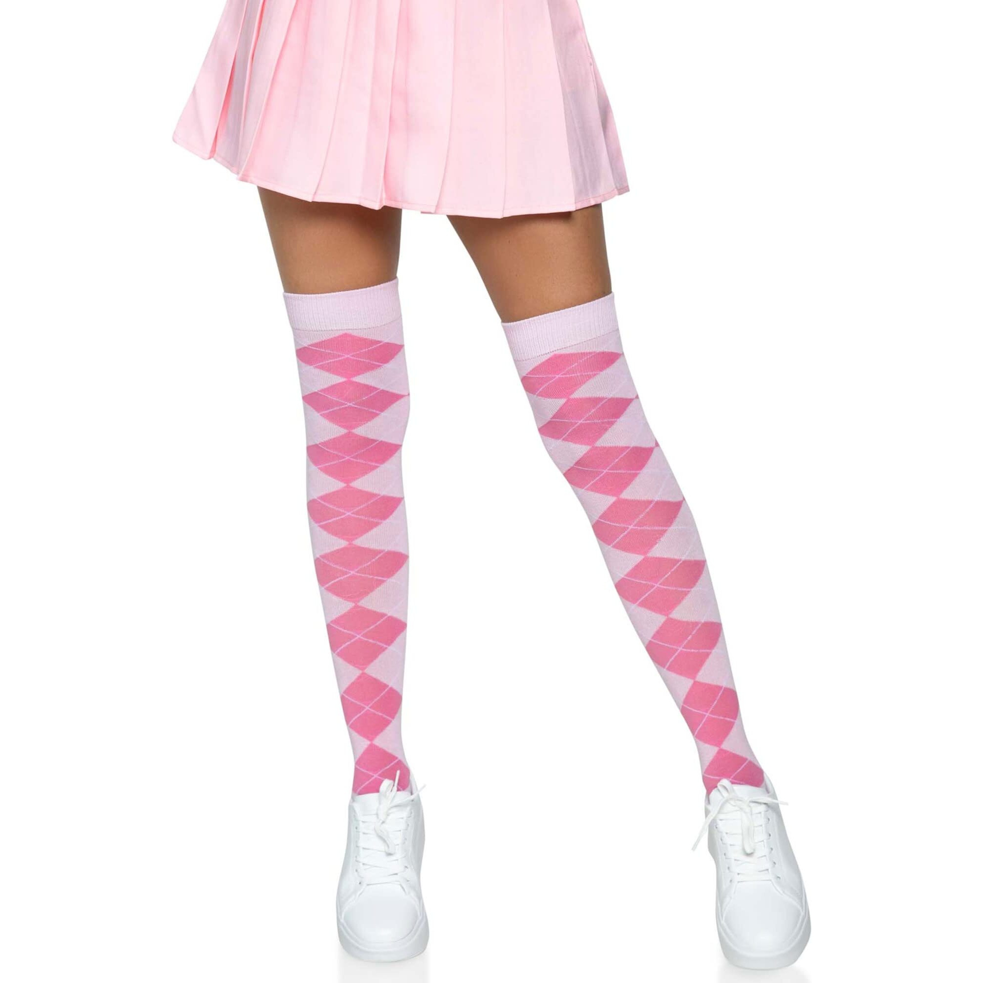 Leg Avenue womens Argyle Knit Over the Knee Socks. Tights, Pink, One Size US