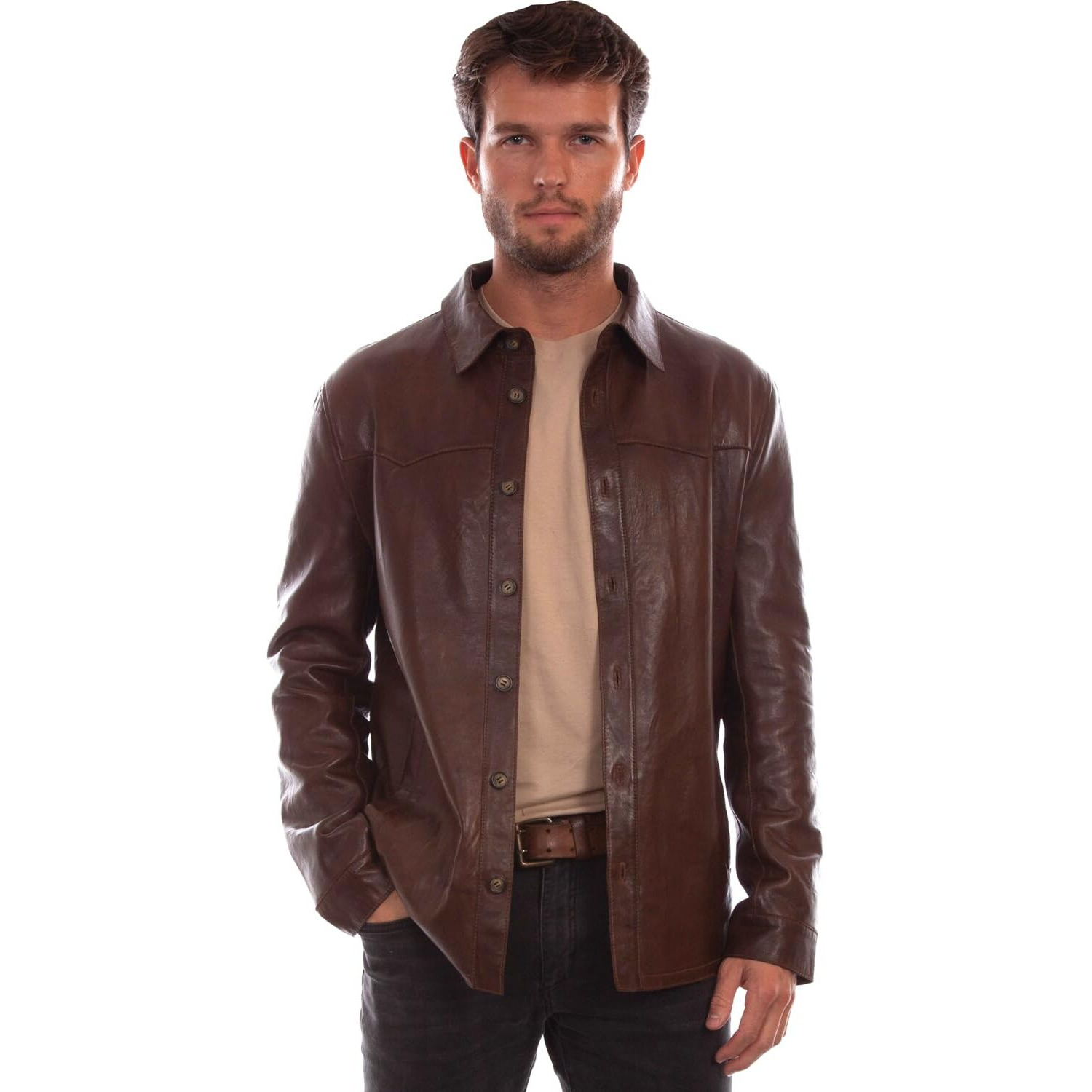 Scully Men's Leather Chocolate Medium US