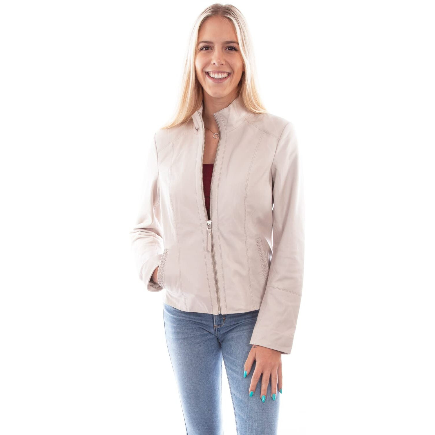 Scully Western Jacket Womens Zip Front Closure XL Beige F0_L5