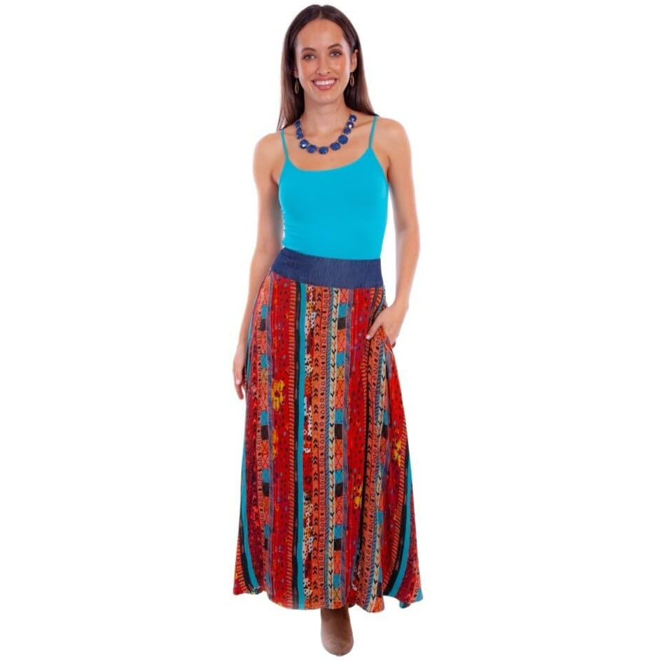 Scully Western Skirt Womens Maxi Wrap Pockets XXL Santa Fe F0_HC874