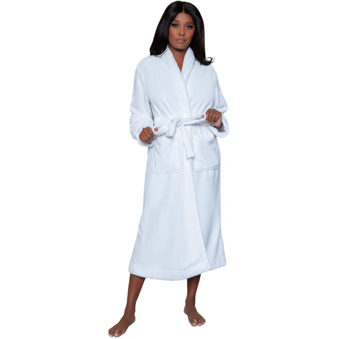 Be Wicked Womens Helena Full-Length Plush Robe, 2X-3X, White