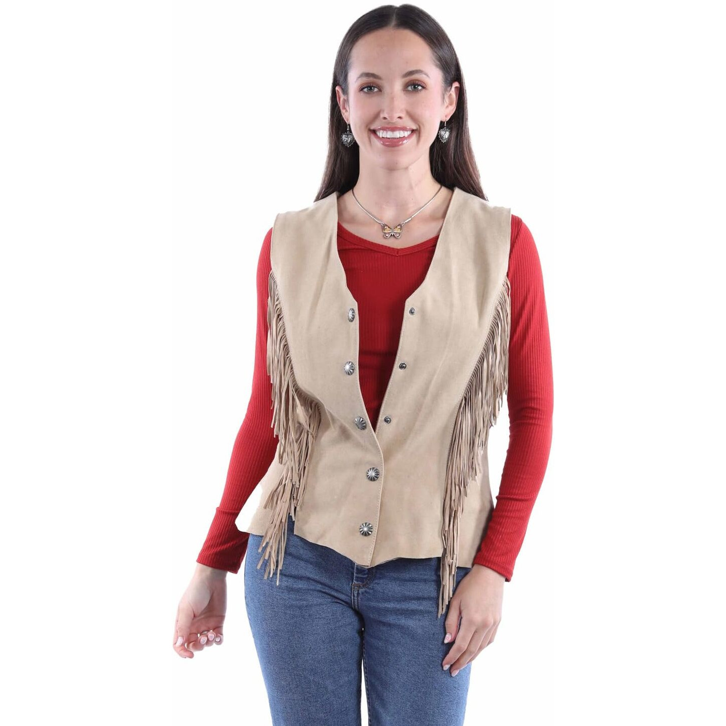 Scully Women's Fringe Suede Vest - L1126-126 Medium US