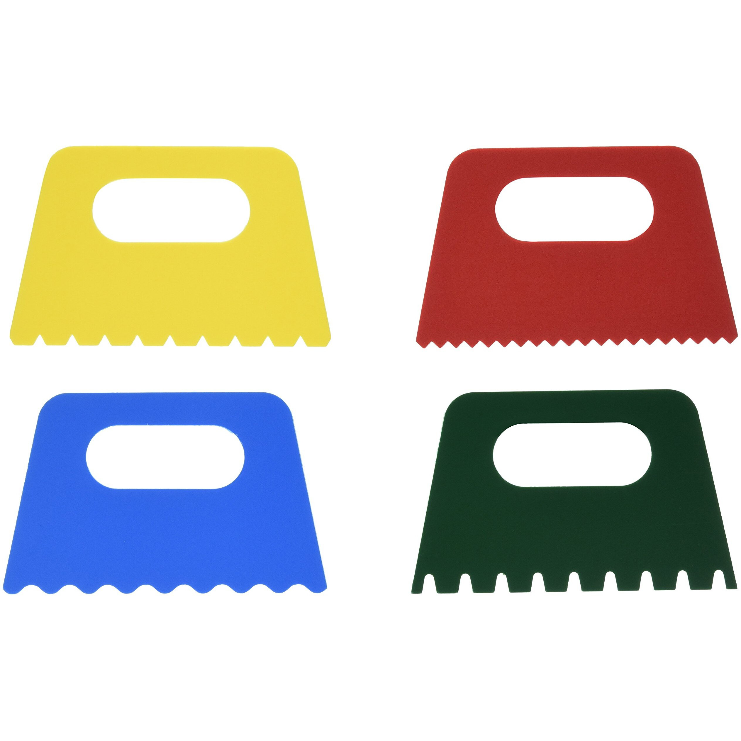 School Smart Plastic Paint Scrapers - 3 x 5 - Set of 4 - Assorted Colors