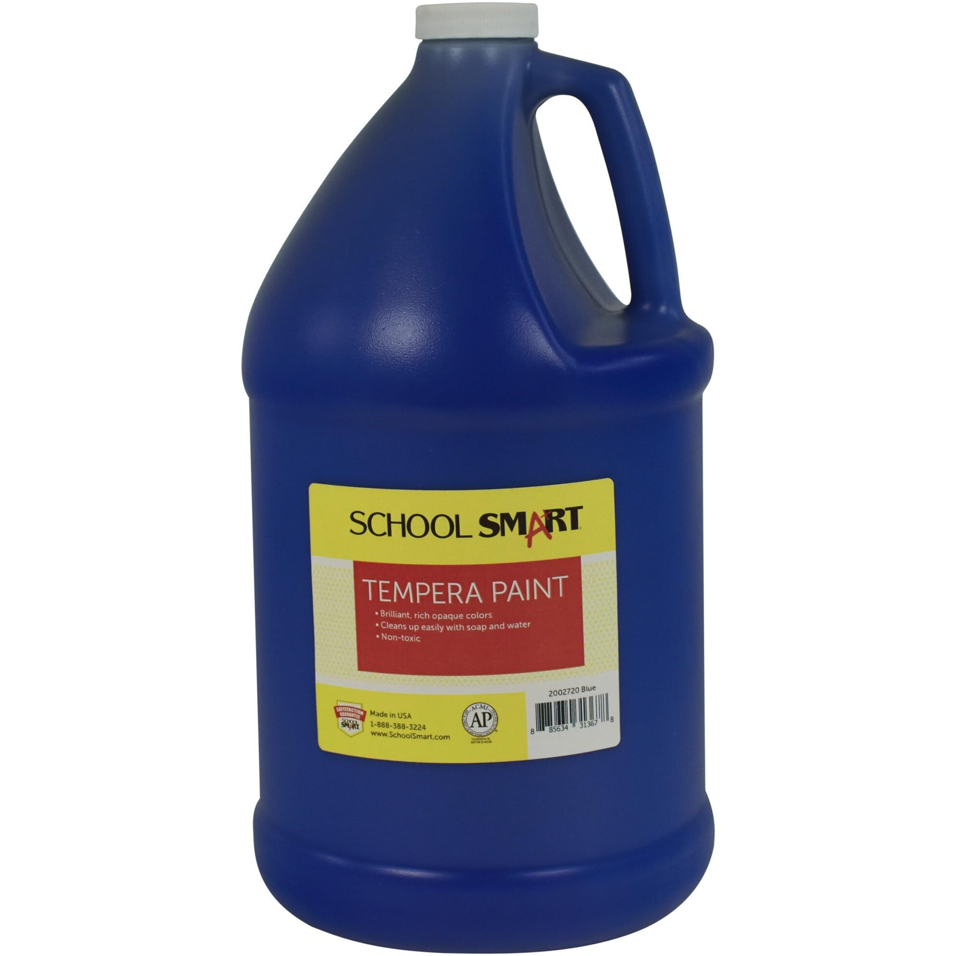 School Smart Tempera Paint, Blue, 1 Gallon Bottle