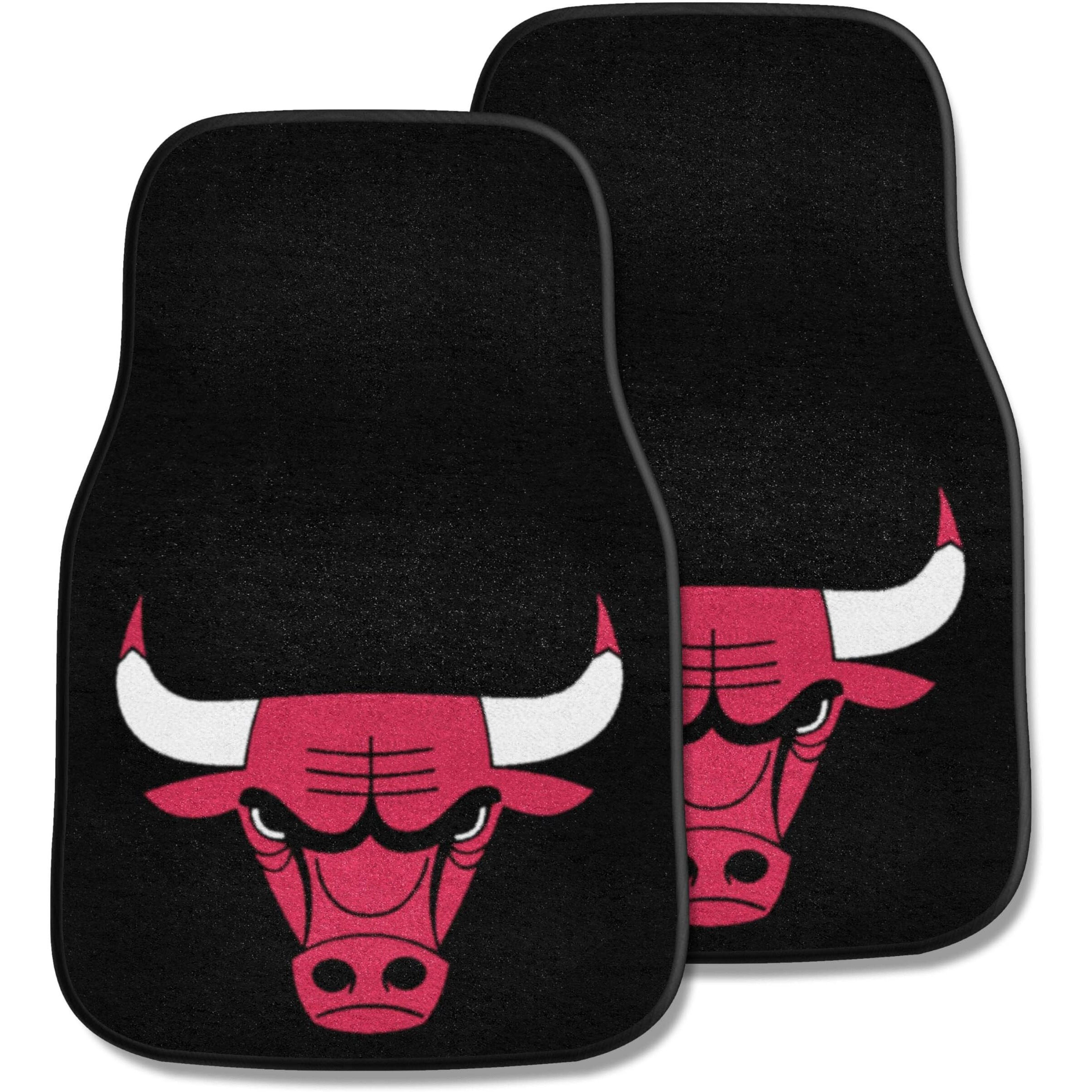 FANMATS - 9225 NBA Chicago Bulls Nylon Face 2-pc Carpet Car Mat Set, 18&quotx27"