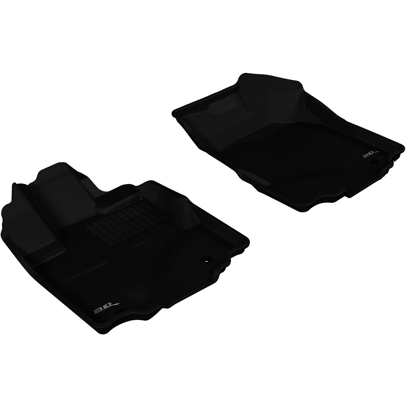3D MAXpider Front Row Custom Fit All-Weather Floor Mat for Select Honda Ridgeline Models - Kagu Rubber (Black)