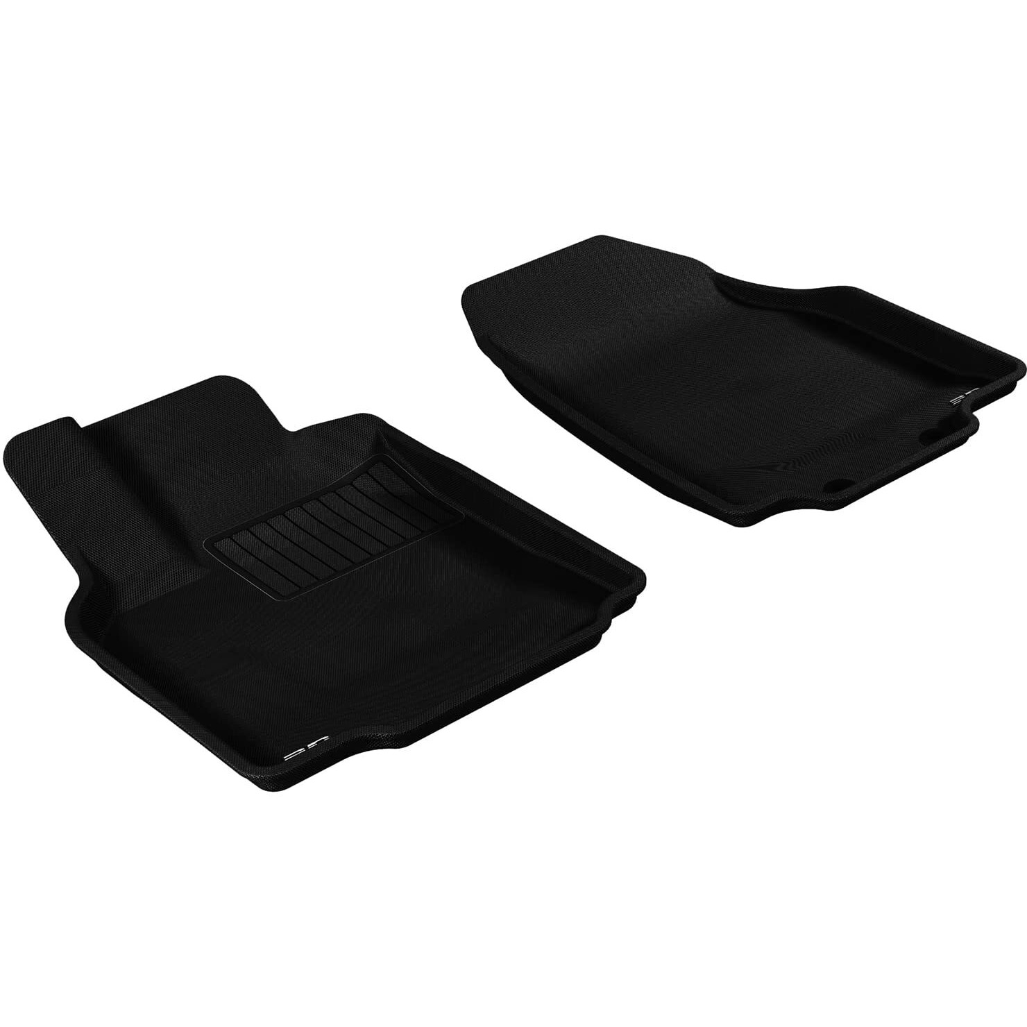 3D MAXpider Front Row Custom Fit All-Weather Floor Mat for Select Mazda CX-9 Models - Kagu Rubber (Black)