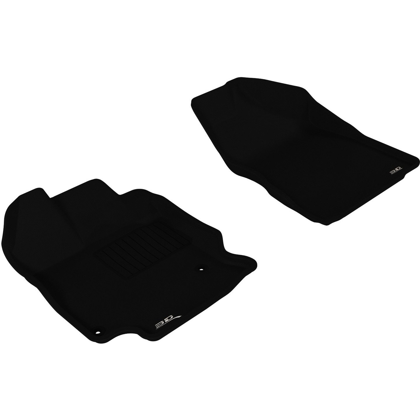 3D MAXpider Front Row Custom Fit All-Weather Floor Mat for Select Toyota Venza Models - Kagu Rubber (Black)