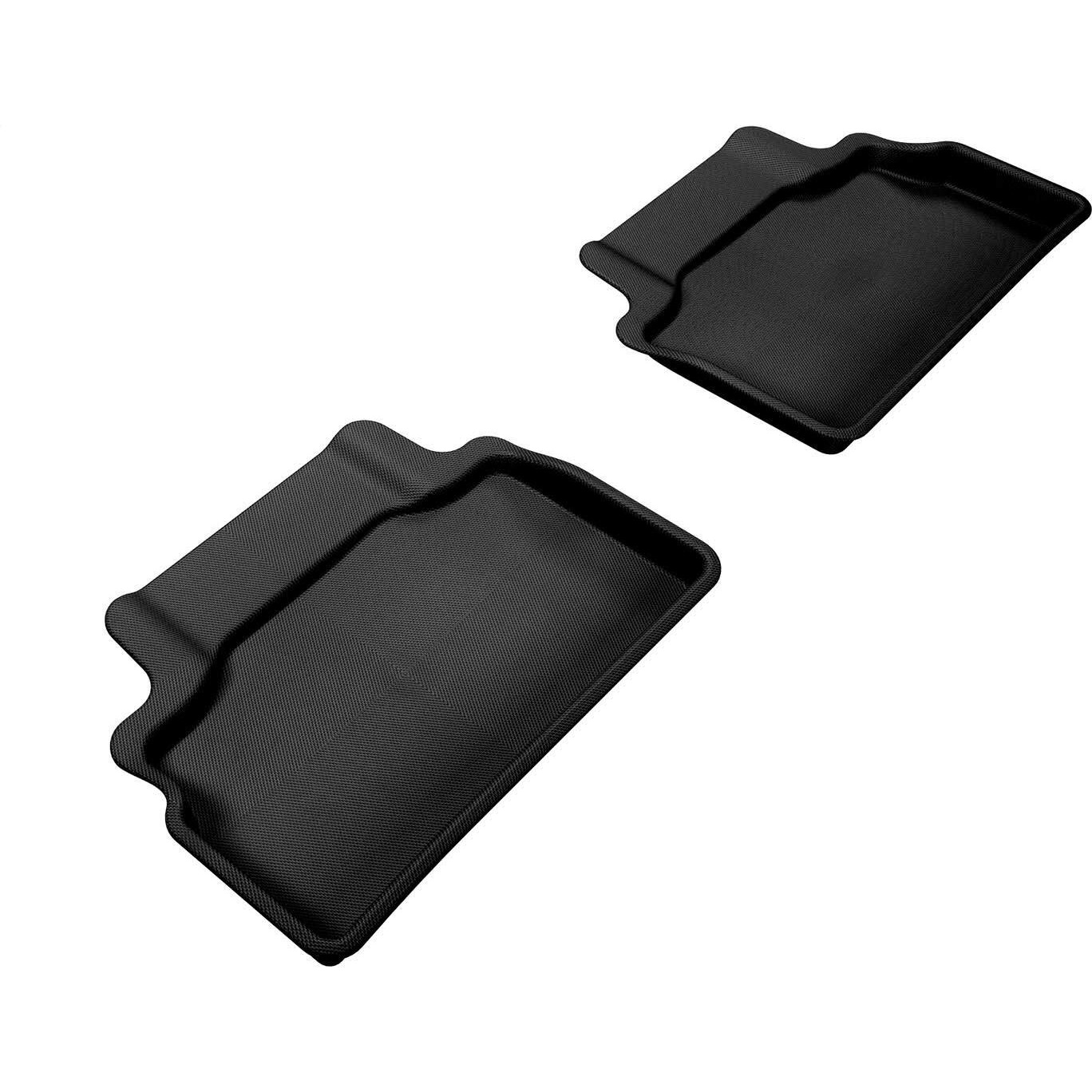 3D MAXpider Second Row Custom Fit All-Weather Floor Mat for Select Hyundai Genesis Models - Kagu Rubber (Black)