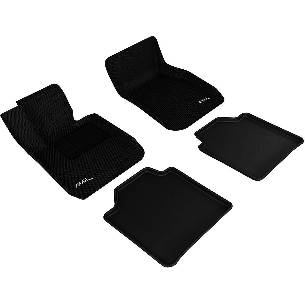 3D MAXpider Custom Fit Kagu Floor Mats (Black) Compatible with BMW 3 Series Gran Turismo 2013-2019 - Full Set