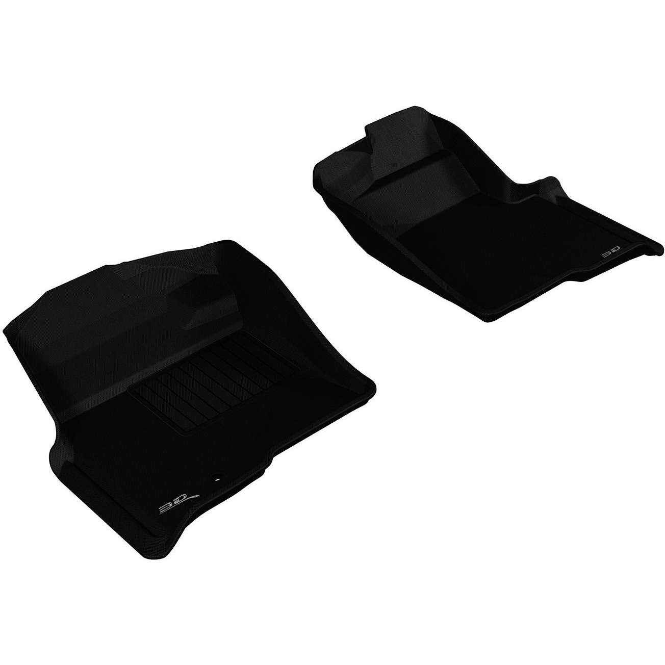 3D MAXpider Front Row Custom Fit All-Weather Floor Mat for Select Ford F-150 Models - Kagu Rubber (Black)
