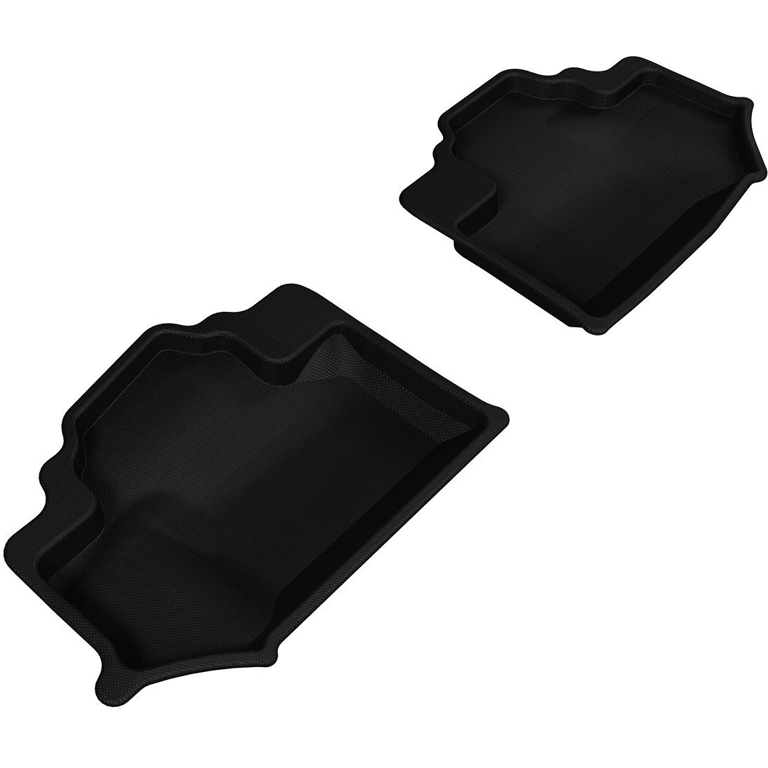 3D MAXpider Custom Fit Kagu Floor Mat (Black) for 2014-2018 Jeep Wrangler JK 2-Door - 2ND Row