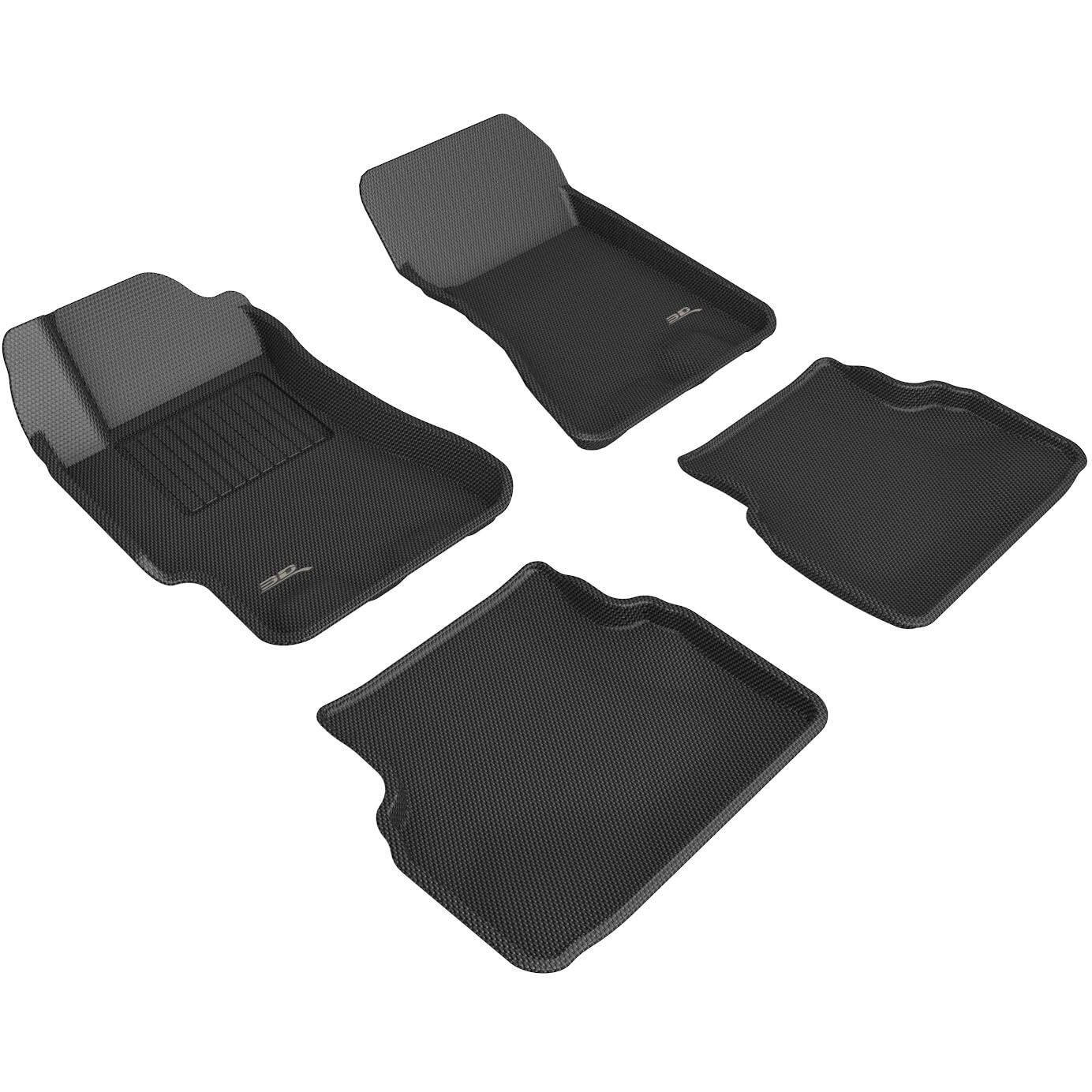 3D MAXpider Complete Set Custom Fit All-Weather Floor Mat for Select Subaru Impreza Models - Kagu Rubber (Black)