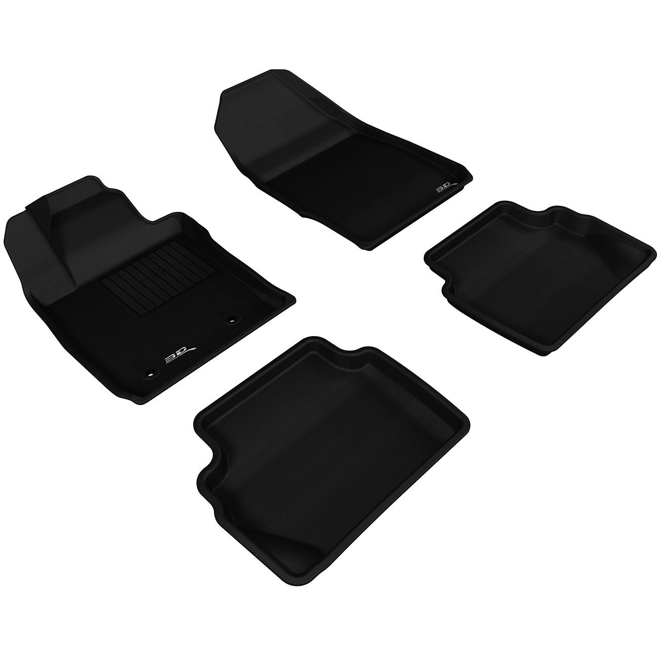 3D MAXpider Custom Fit Kagu Floor Mat (Black) for 2011-2019 Ford Fiesta - 1ST Row 2ND Row