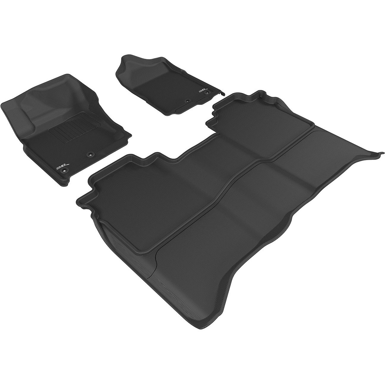 3D MAXpider Custom Fit Kagu Floor Mat (Black) Compatible with Nissan Titan Crew CAB 2016-2023 - Full Set