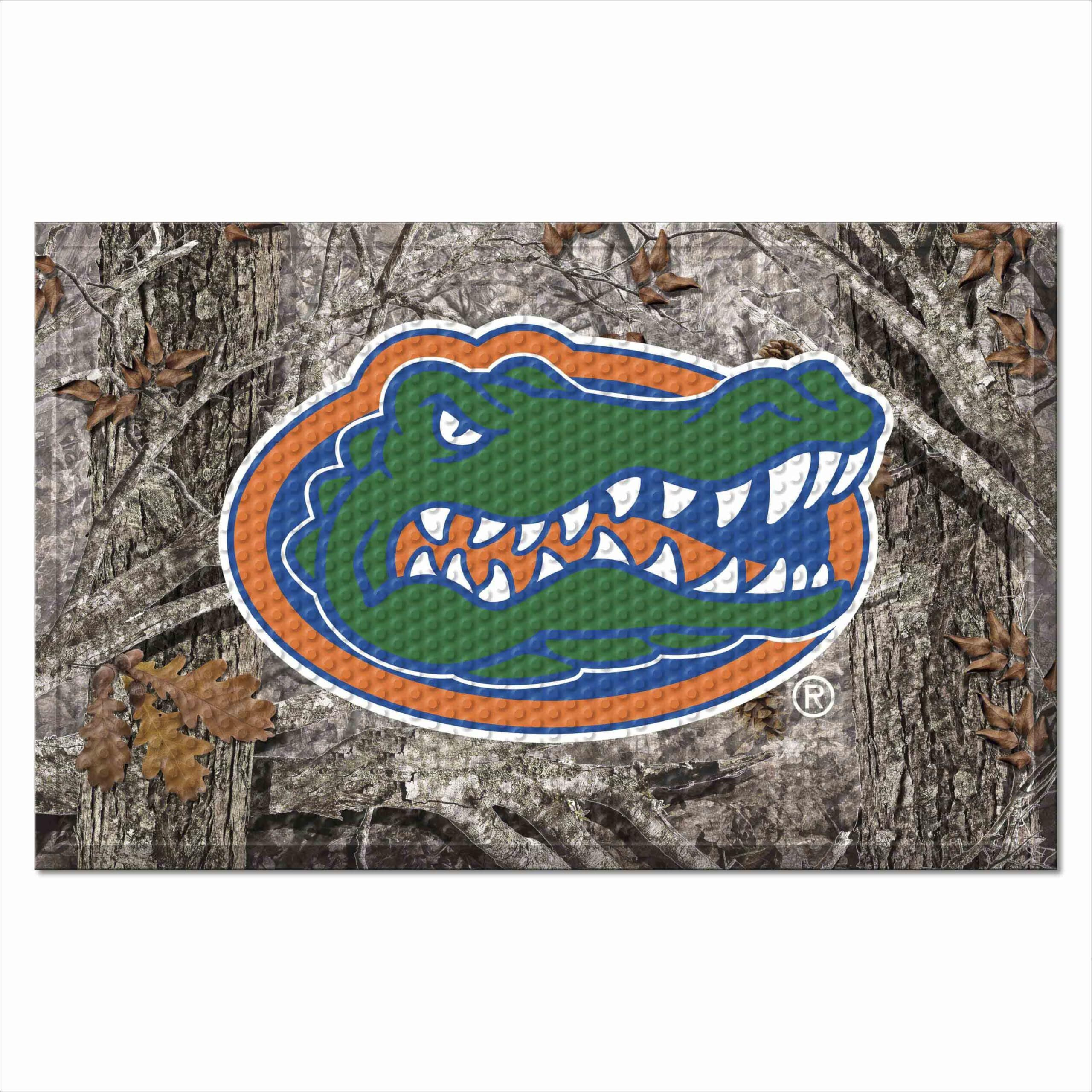 FANMATS 19211 Florida Gators Rubber Scraper Door Mat, Camo Color