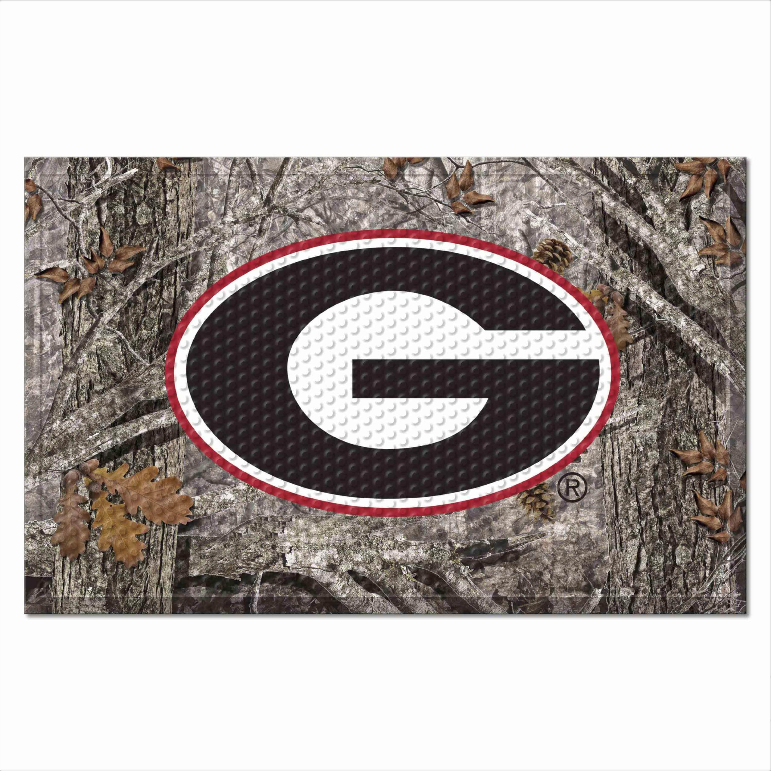 FANMATS 19213 Georgia Bulldogs Rubber Scraper Door Mat, Camo Color