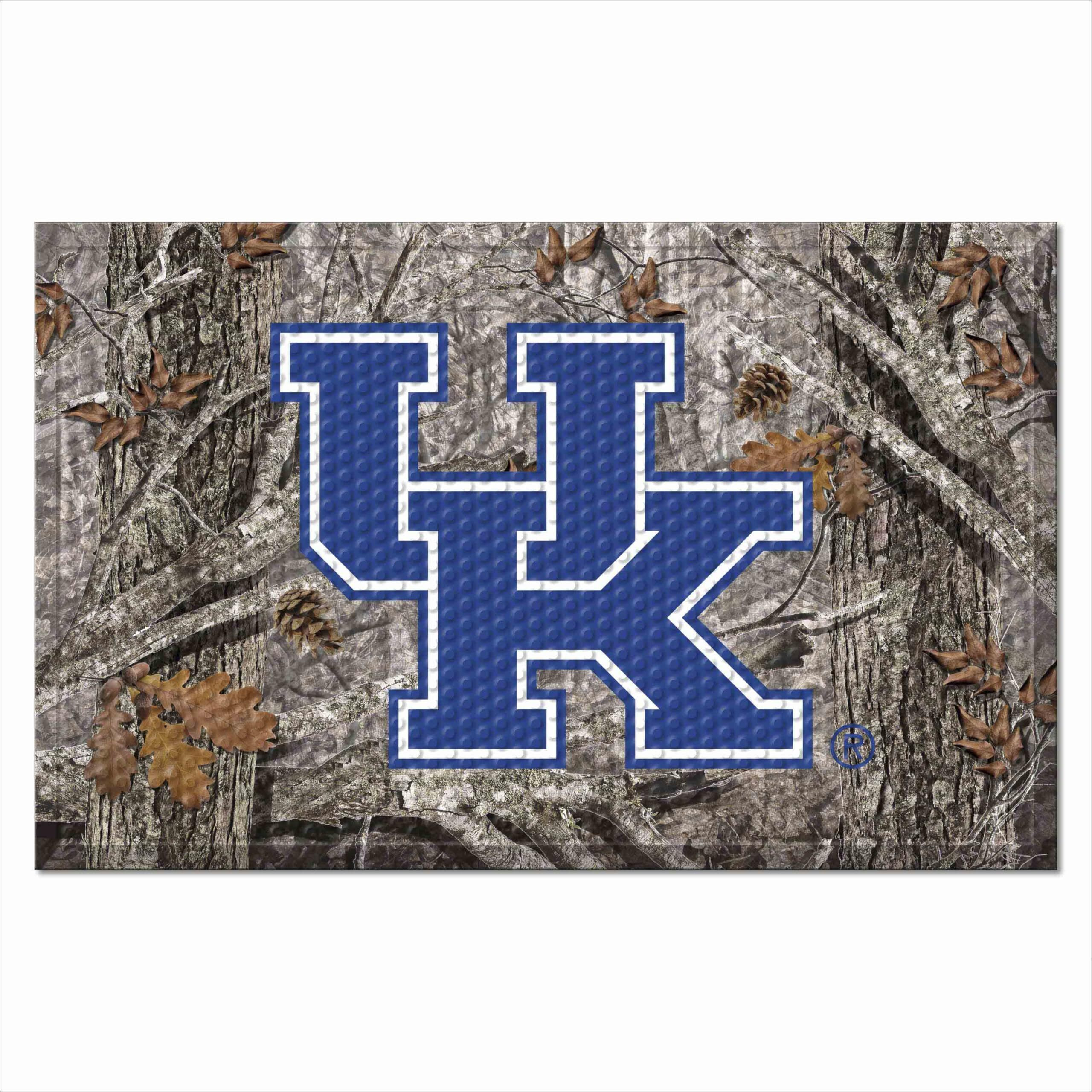 FANMATS 19217 Kentucky Wildcats Rubber Scraper Door Mat, Camo Color