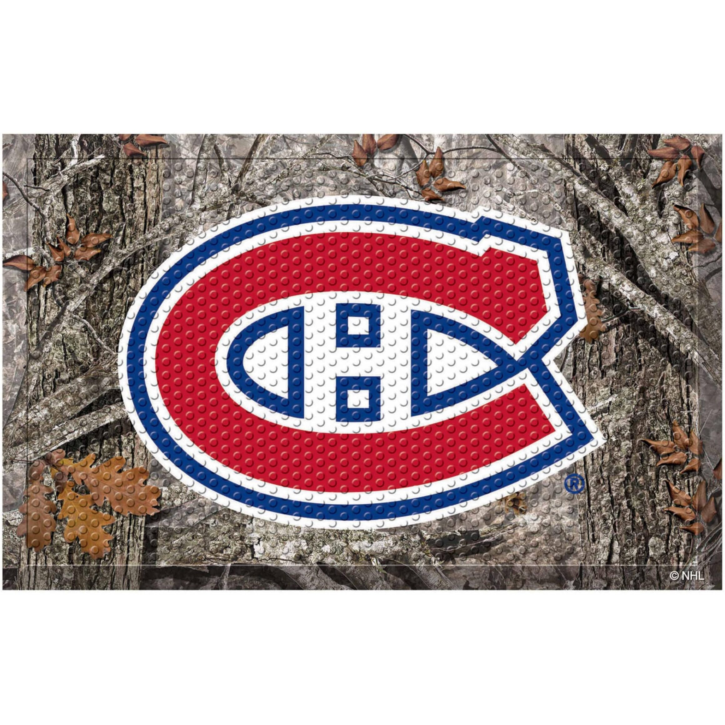 FANMATS 19153 Montreal Canadiens Rubber Scraper Door Mat, Camo Color