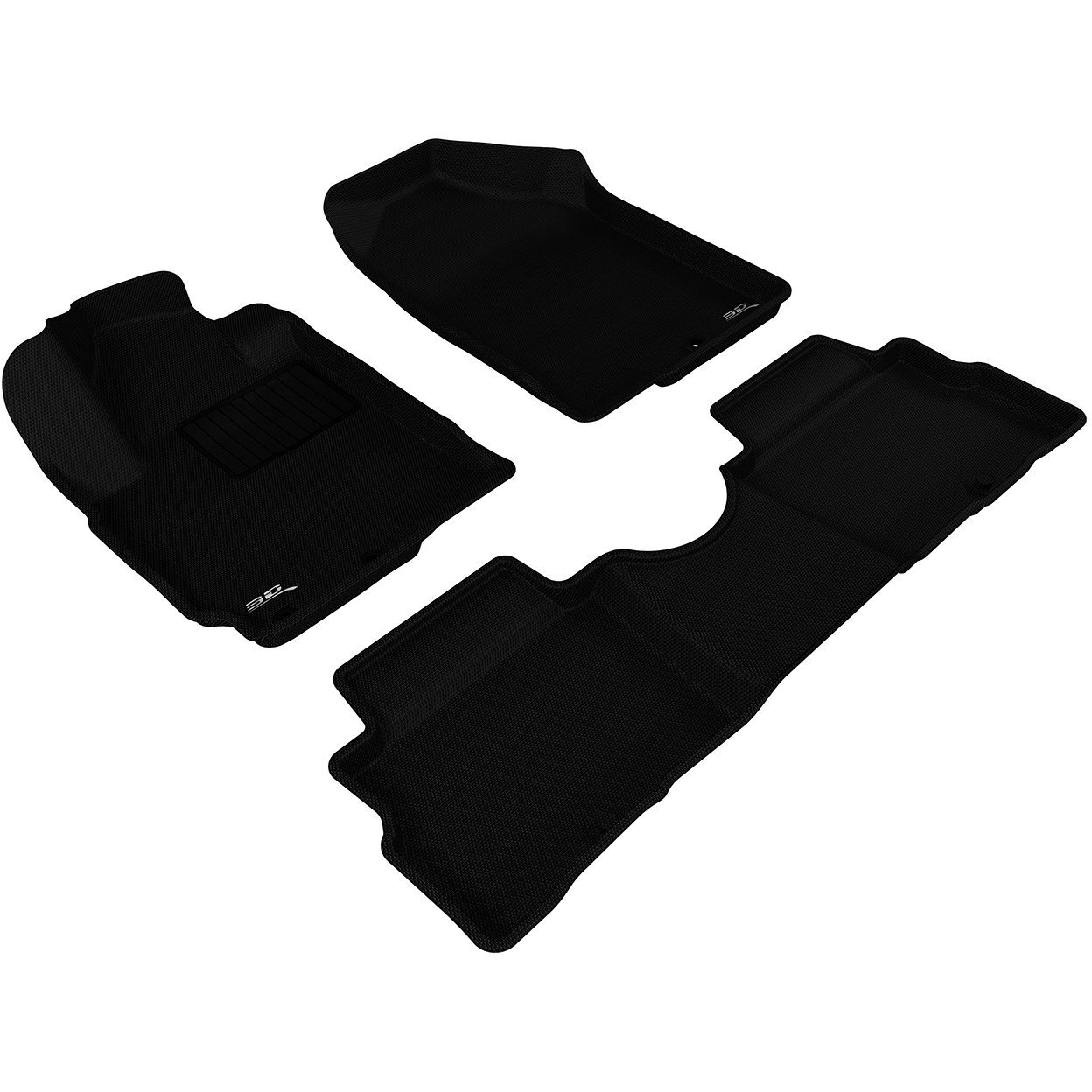 3D MAXpider Custom Fit Kagu Floor Mat (Black) for 2011-2013 KIA Soul - 1ST Row 2ND Row