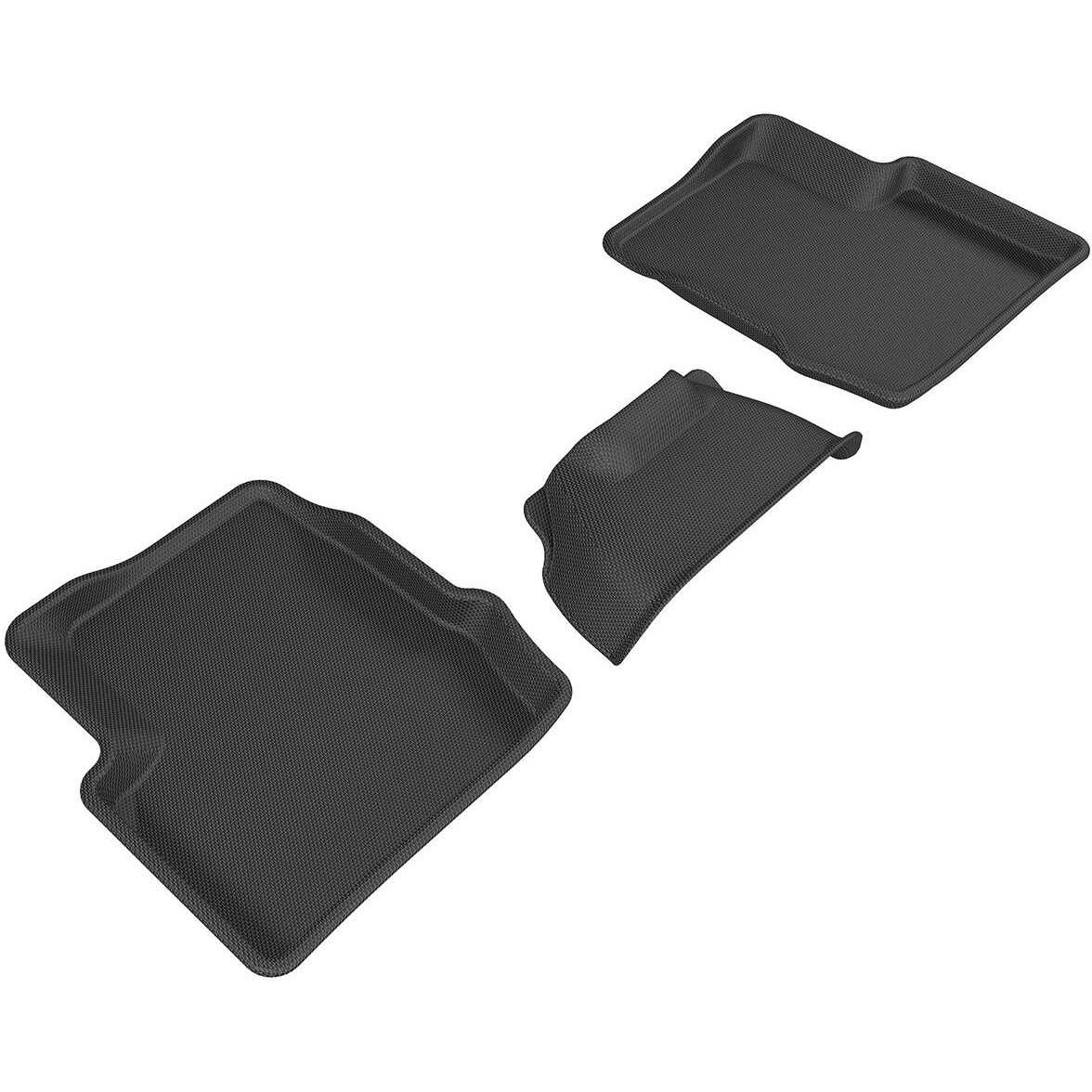 3D MAXpider - L1FA00521509 Second Row Custom Fit All-Weather Floor Mat for Select Fiat 500X Models - Kagu Rubber (Black)