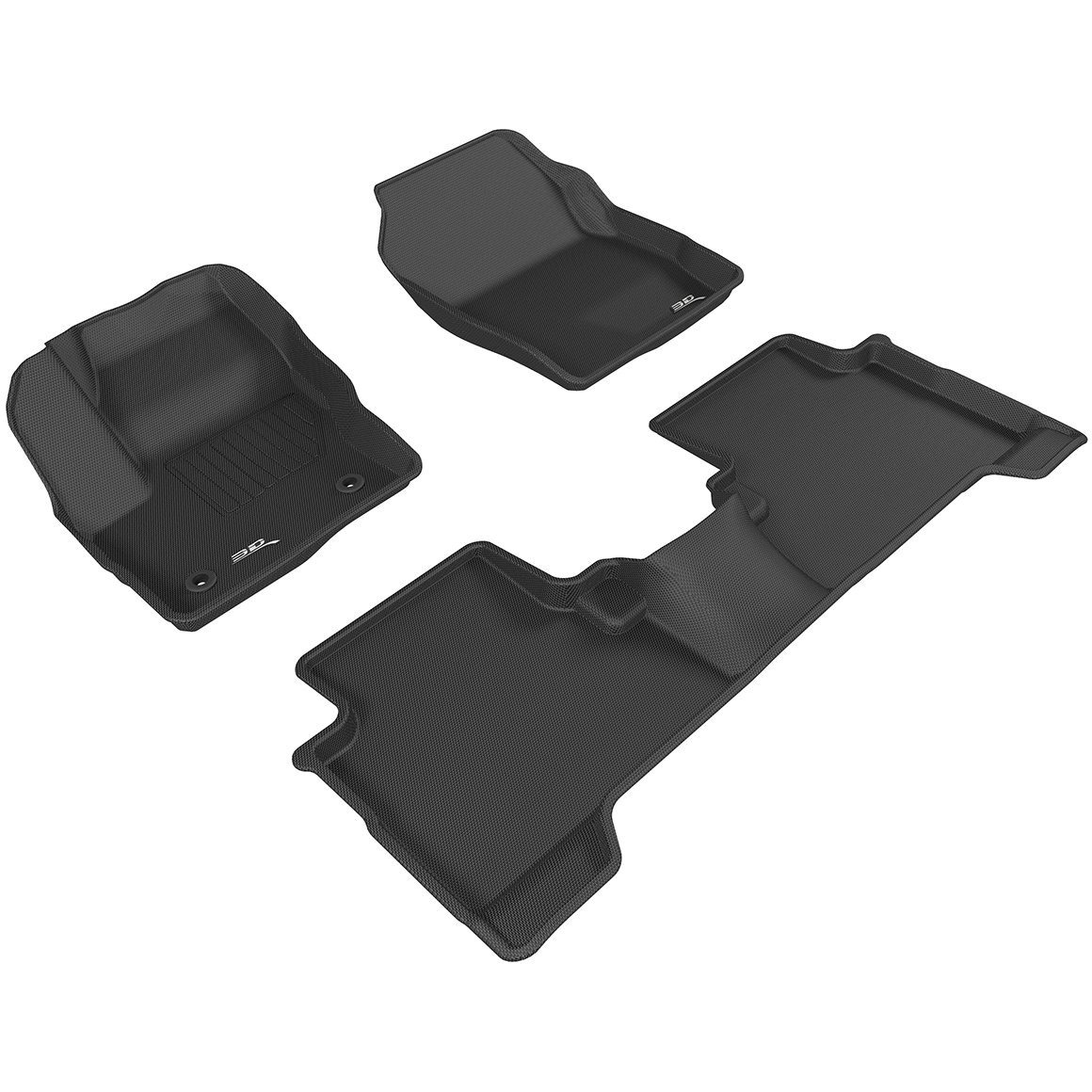 3D MAXpider Custom Fit KAGU Floor Mat (BLACK) Compatible with FORD ESCAPE 2015-2019 - Full Set