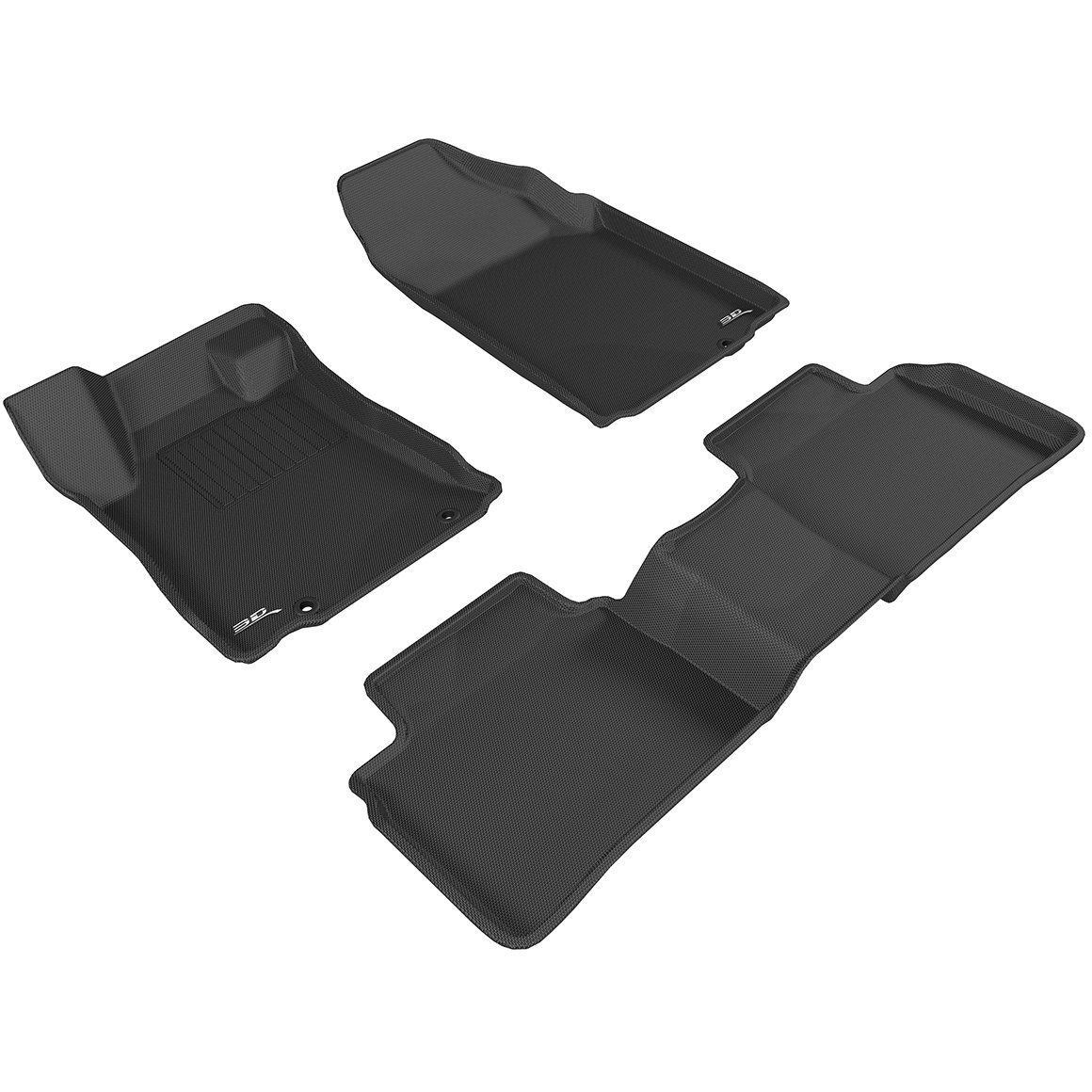 3D MAXpider Custom Fit Kagu Floor Mat (Black) for 2016-2018 Nissan Altima Sedan - 1ST Row 2ND Row