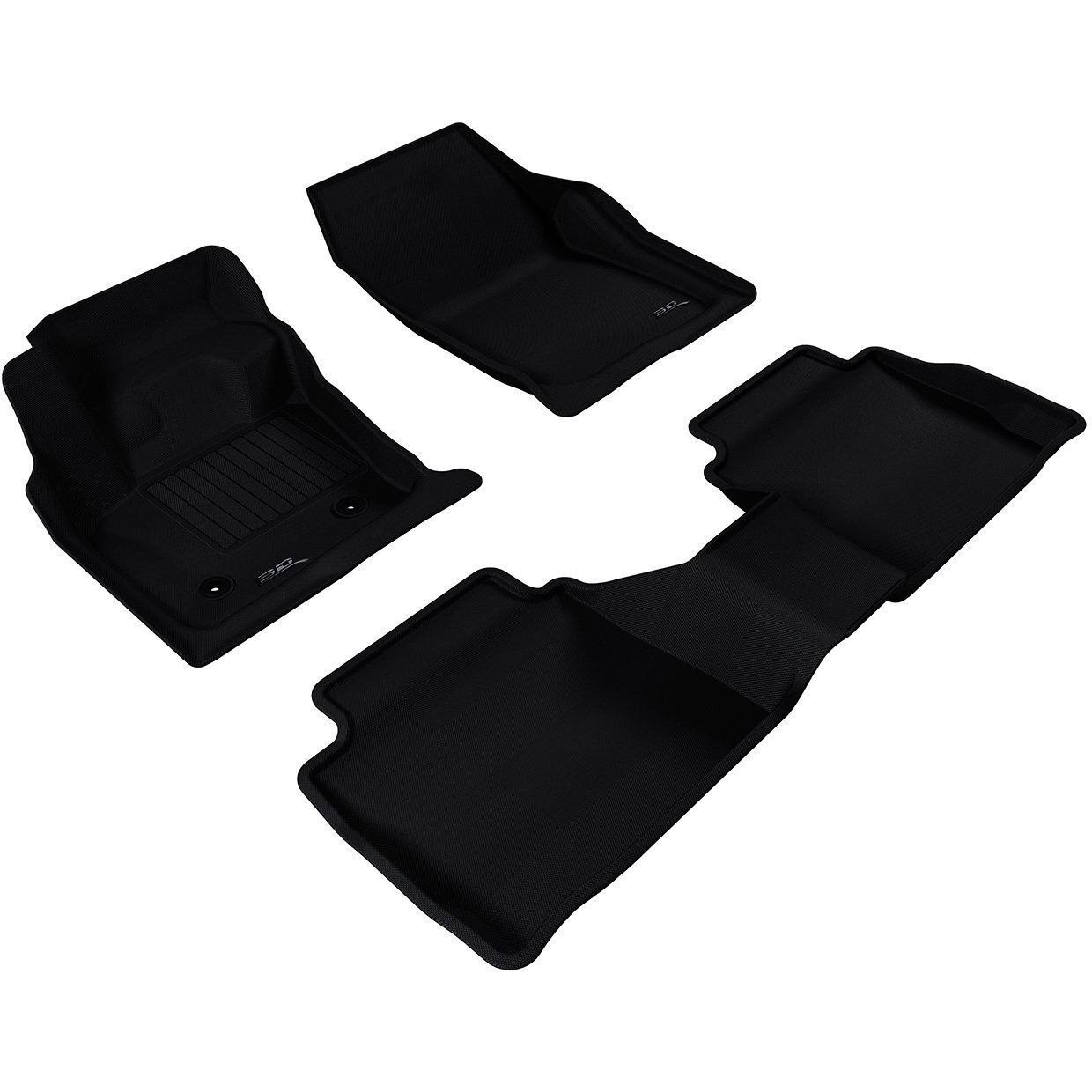 3D MAXpider Custom Fit Kagu Floor Mat (Black) Compatible with Lincoln MKZ 2013-2016 - Full Set