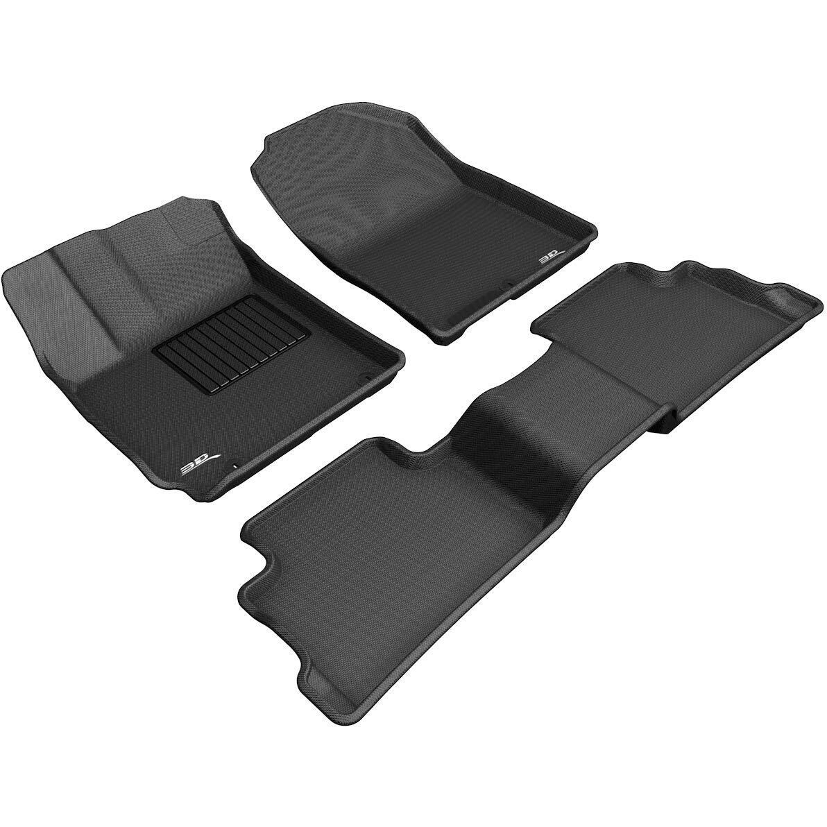 3D MAXpider Custom Fit Kagu Floor Mat (Black) Compatible with Hyundai Kona Gasoline 2018-2023 - Full Set