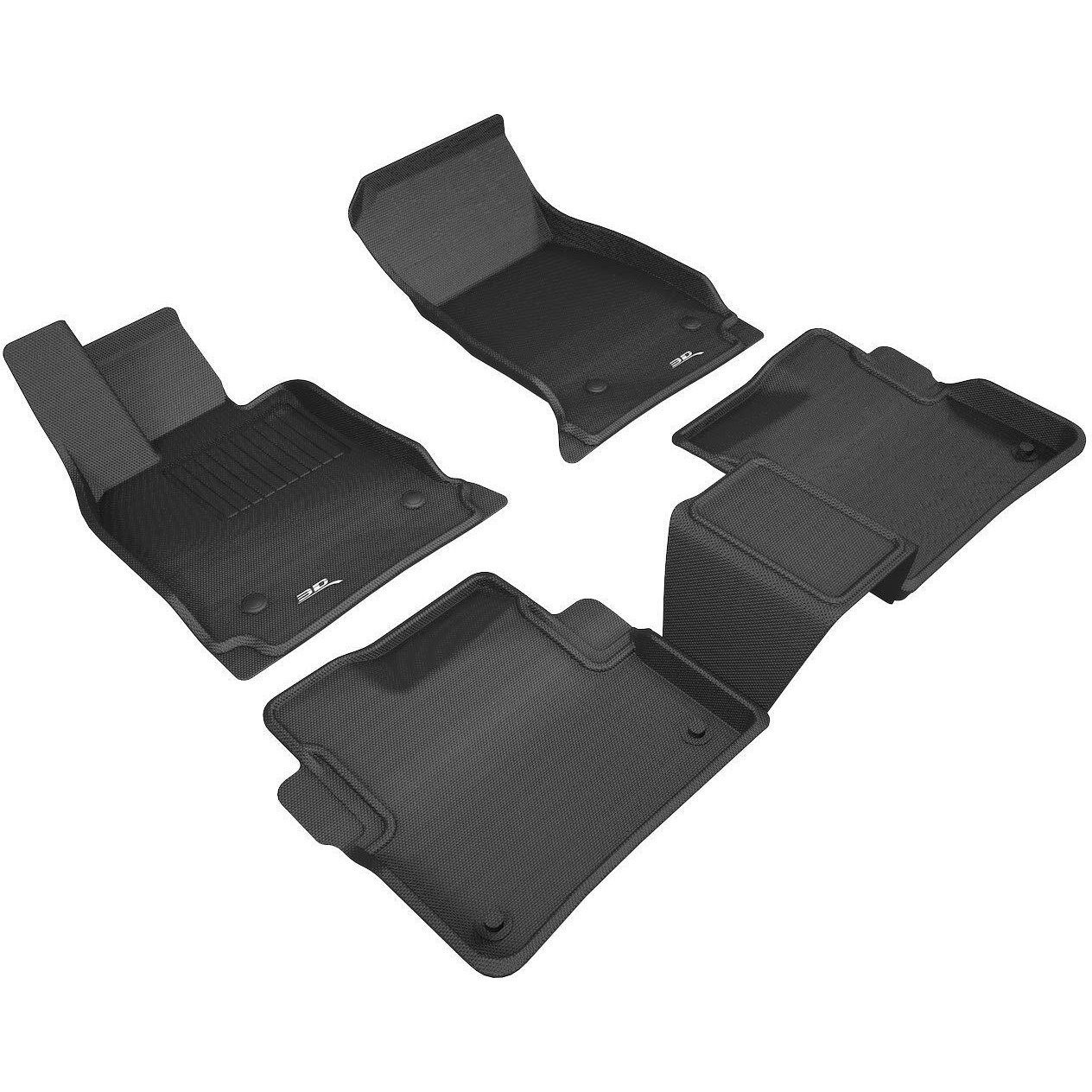 3D MAXpider Custom Fit KAGU Floor Mat (BLACK) for 2016-2020 CADILLAC CT6-1ST ROW 2ND ROW