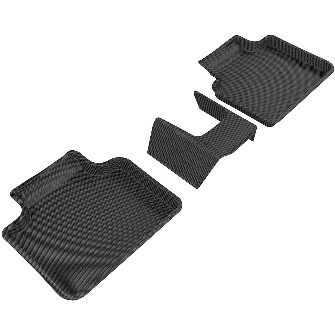 3D MAXpider - L1BM07321509 All-Weather Floor Mats for BMW X1 2016-2020/ X2 2018-2020 Custom Fit Car Floor Liners, Kagu Series (2nd Row, Black) (3PCS)