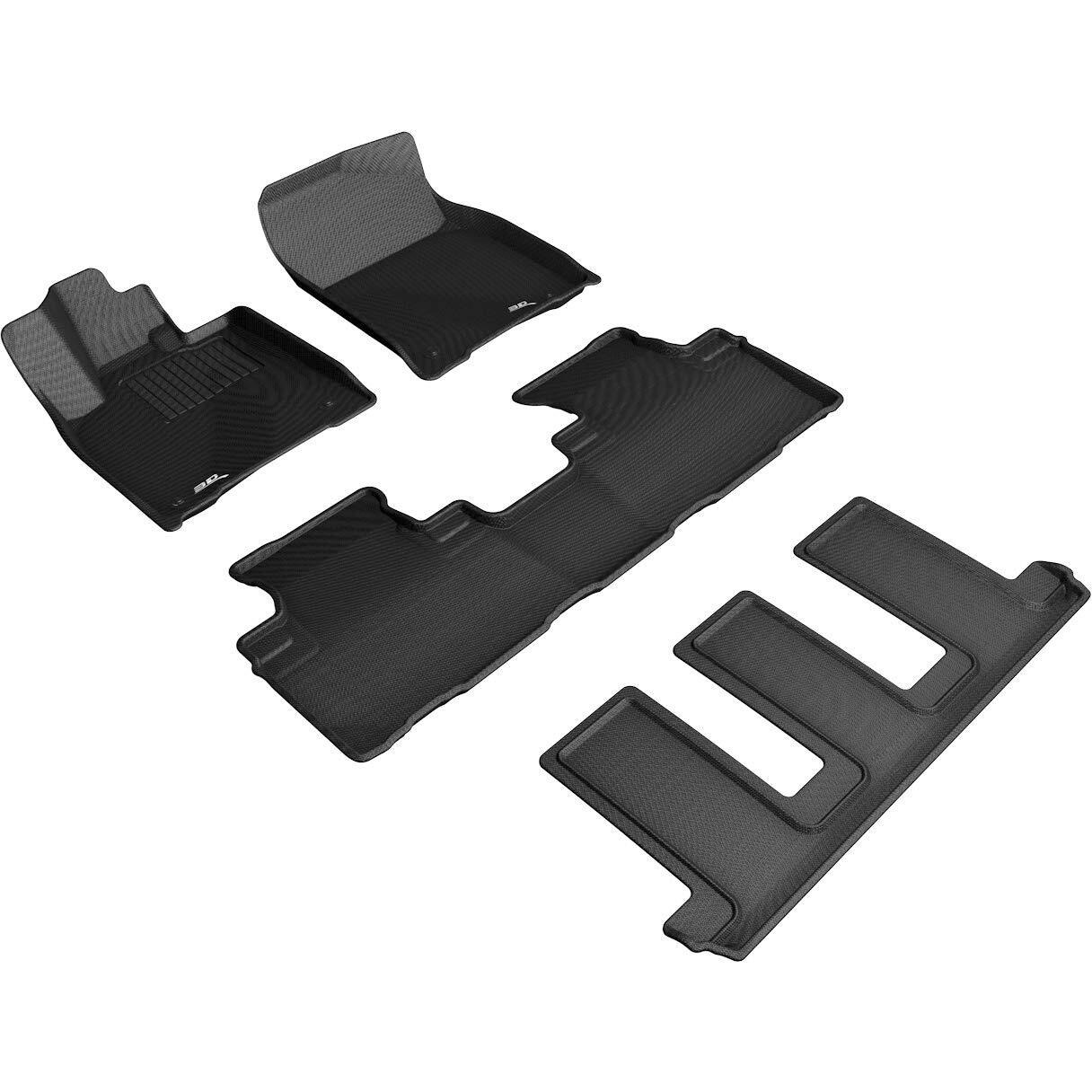 3D MAXpider All-Weather Floor Mats for Lexus RXL/RXL Hybrid 2018-2021 Custom Fit Floor Liners, Kagu Series (1st, 2nd & 3rd Row, Black)