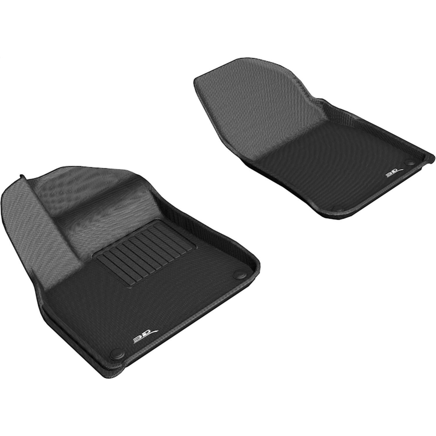 3D MAXpider Custom Fit Kagu Floor Mat (Black) Compatible with Porsche Cayenne (9Y0) SUV 2019-2025 / Cayenne Coupe (9Y3) 2021-2025 - Front Row R1