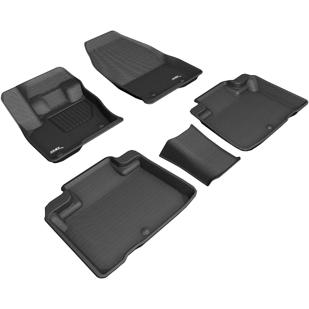 3D MAXpider Custom Fit Kagu Floor Mat (Black) Compatible with Lincoln Nautilus 2019-2023 / MKX 2016-2018 - Full Set
