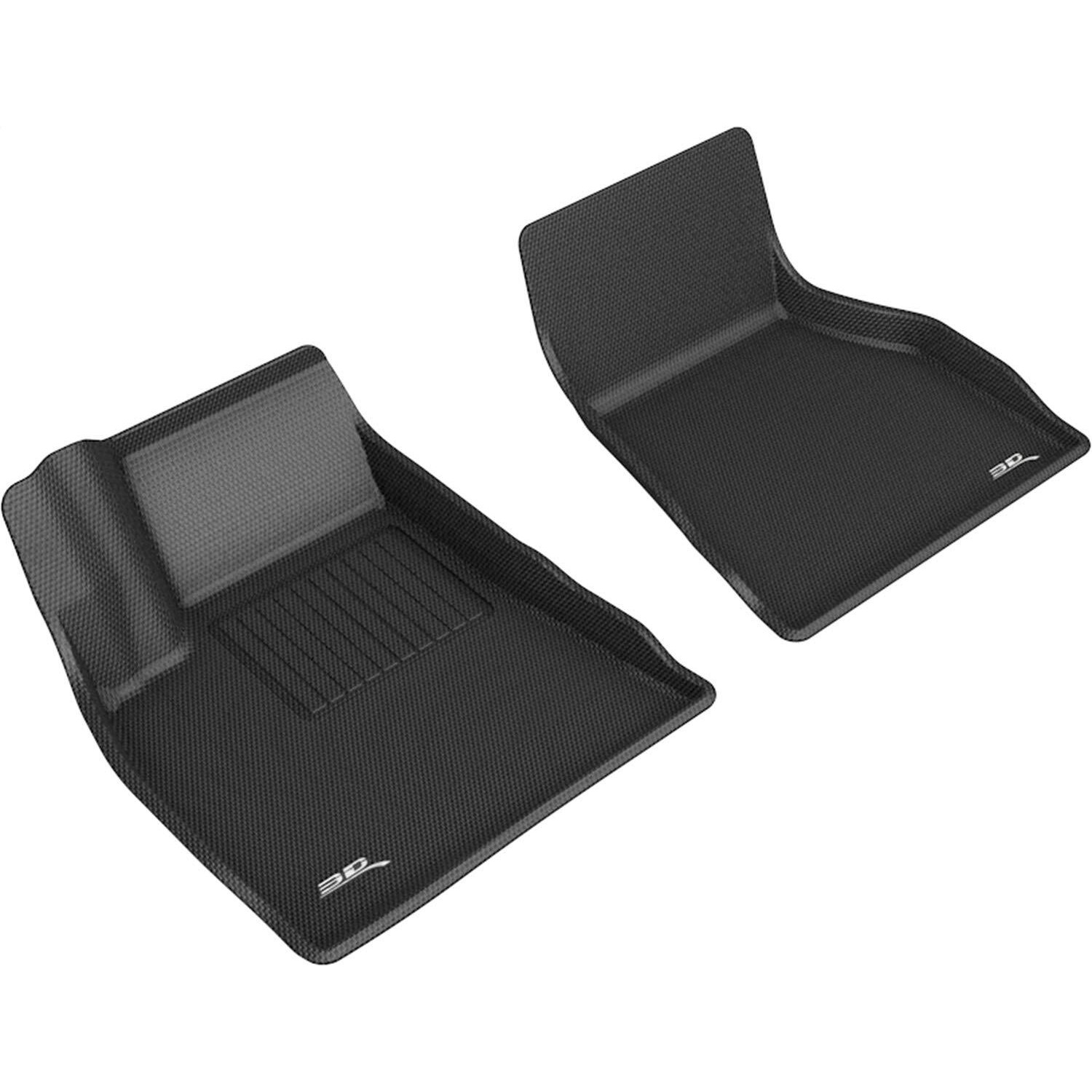 3D MAXpider Custom Fit Kagu Floor Mat (Black) Compatible with Tesla Model S 2015-2021 - Front Row