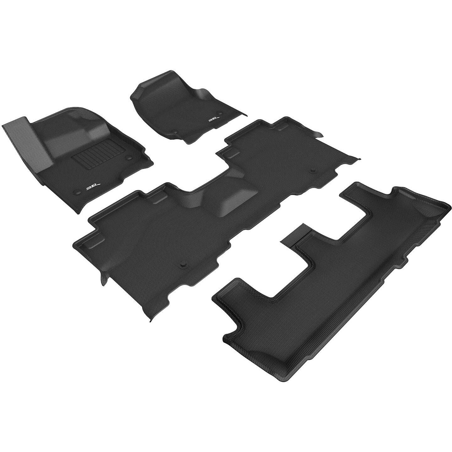 3D MAXpider Custom Fit Kagu Floor Mat (Black) for 2018-2023 Lincoln Navigator - 1ST Row 2ND Row 3RD Row