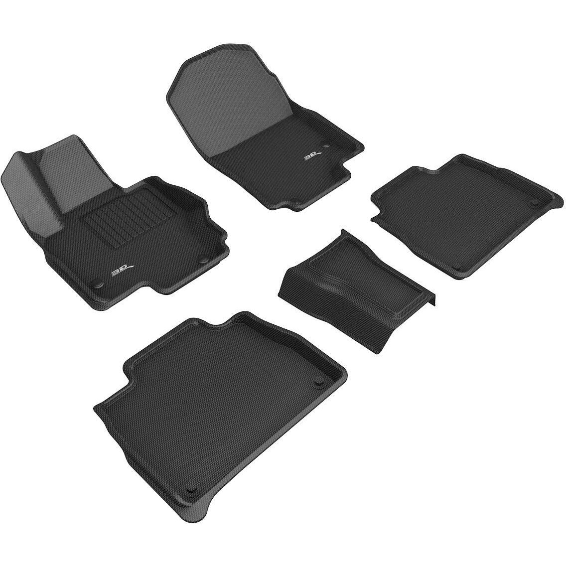 3D MAXpider Custom Fit Kagu Floor Mat (Black) Compatible with Mercedes GLE-Class 5-Seat SUV (W167) 2020-2025/AMG GLE 53/63 (W167) 2021-2025 - Full Set