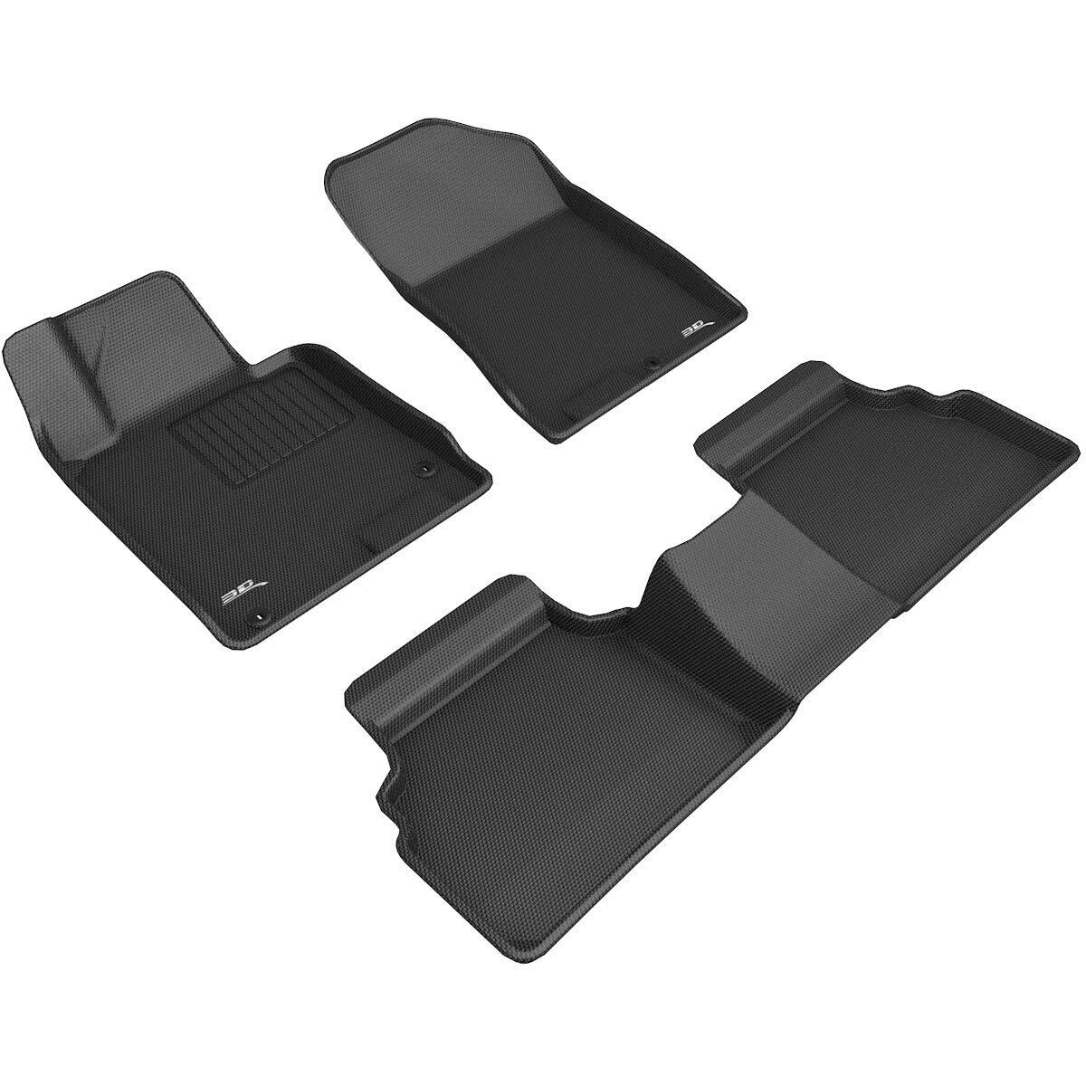 3D MAXpider Custom Fit Kagu Floor Mat (Black) Compatible With Kia K5 FWD 2021-2025 - Full Set
