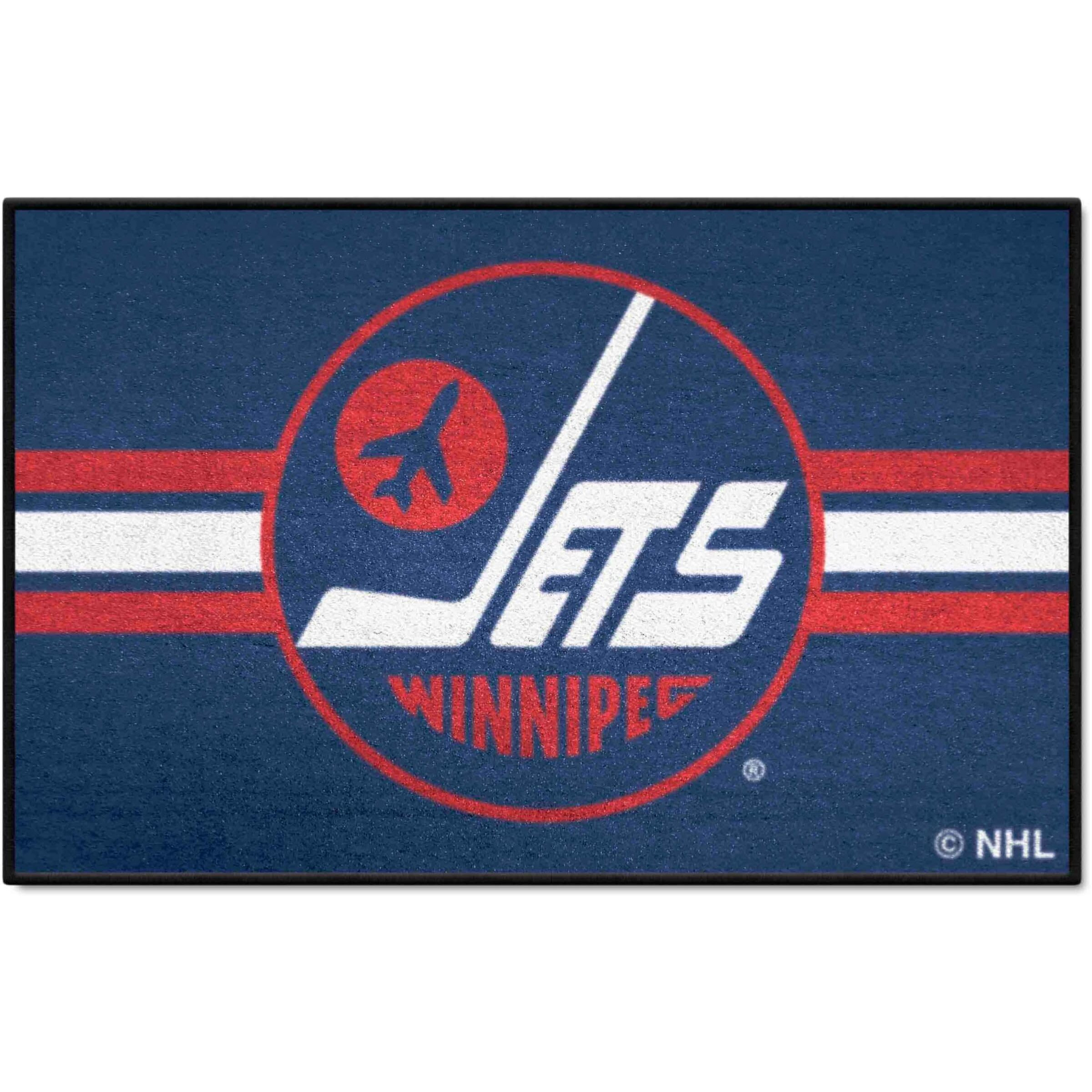 FANMATS 31953 NHL - Winnipeg Jets Starter Mat Accent Rug - 19in. x 30in. Uniform Alternate Design| Sports Fan Home Decor Rug and Tailgating Mat