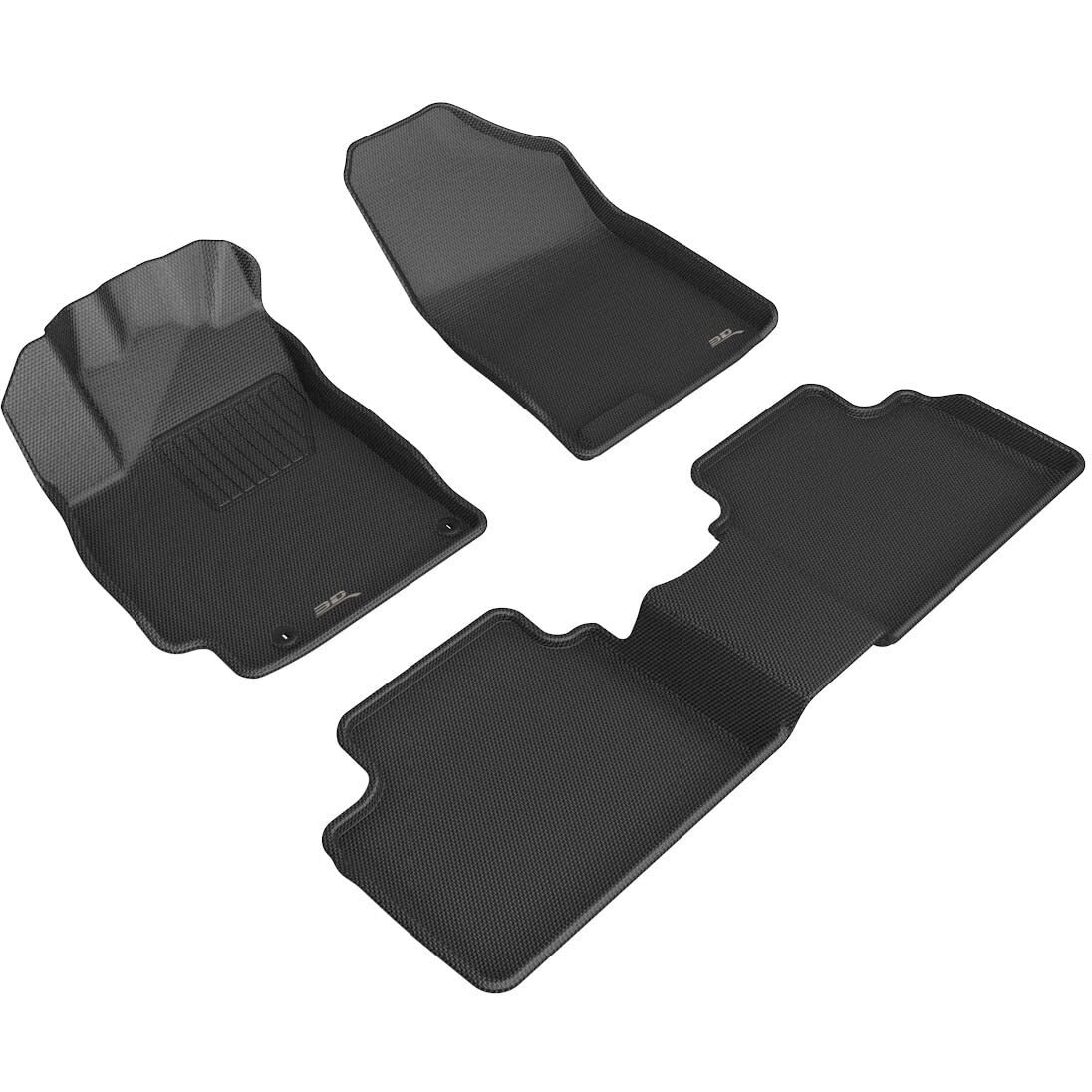 3D MAXpider Custom Fit Kagu Floor Mat (Black) Compatible with Hyundai Elantra Gasoline, AT, N Line 2021-2024 -Full Set