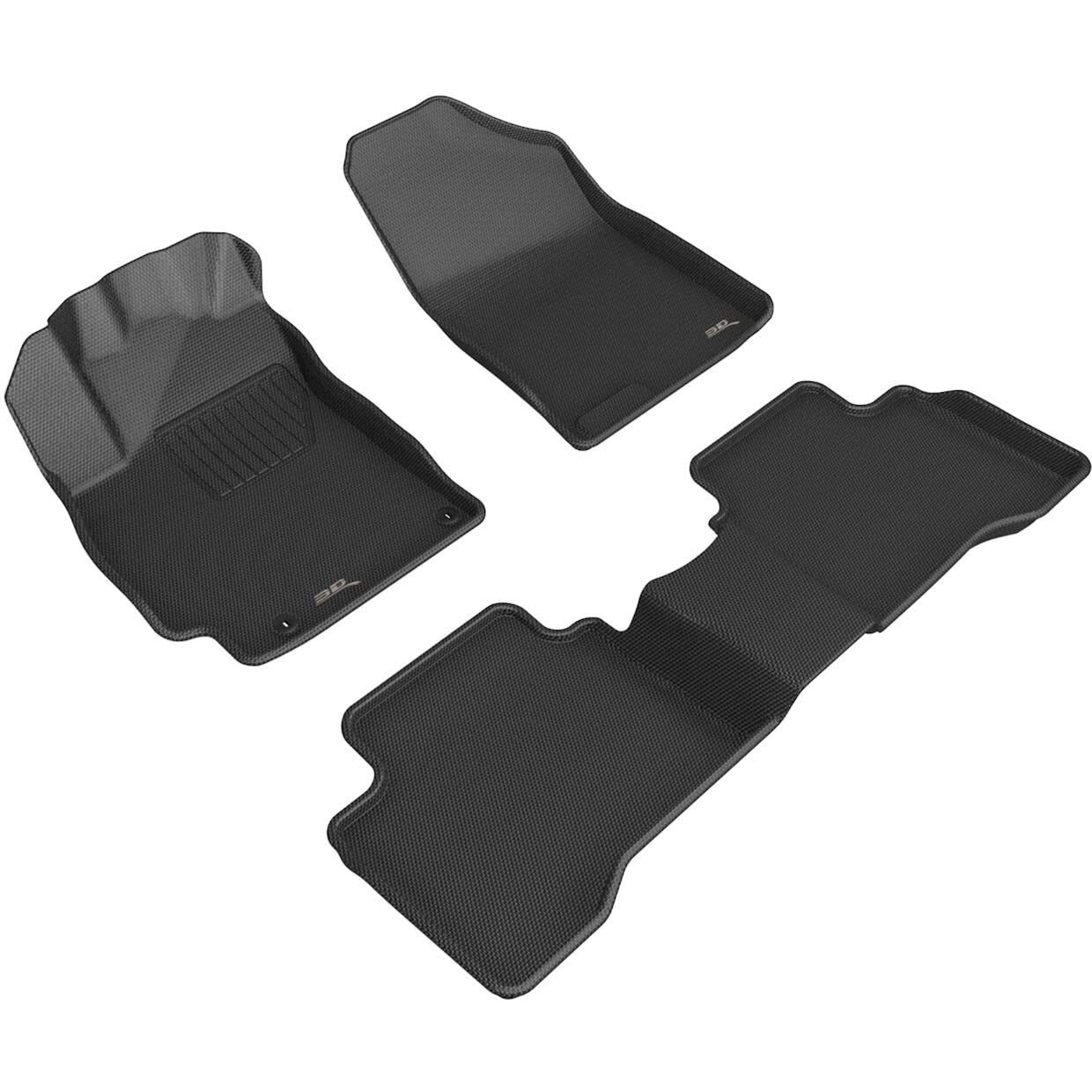 3D MAXpider Custom Fit Floor Liners for 2021-2022 Hyundai Elantra Hybrid - Complete Set, Kagu Series, Black