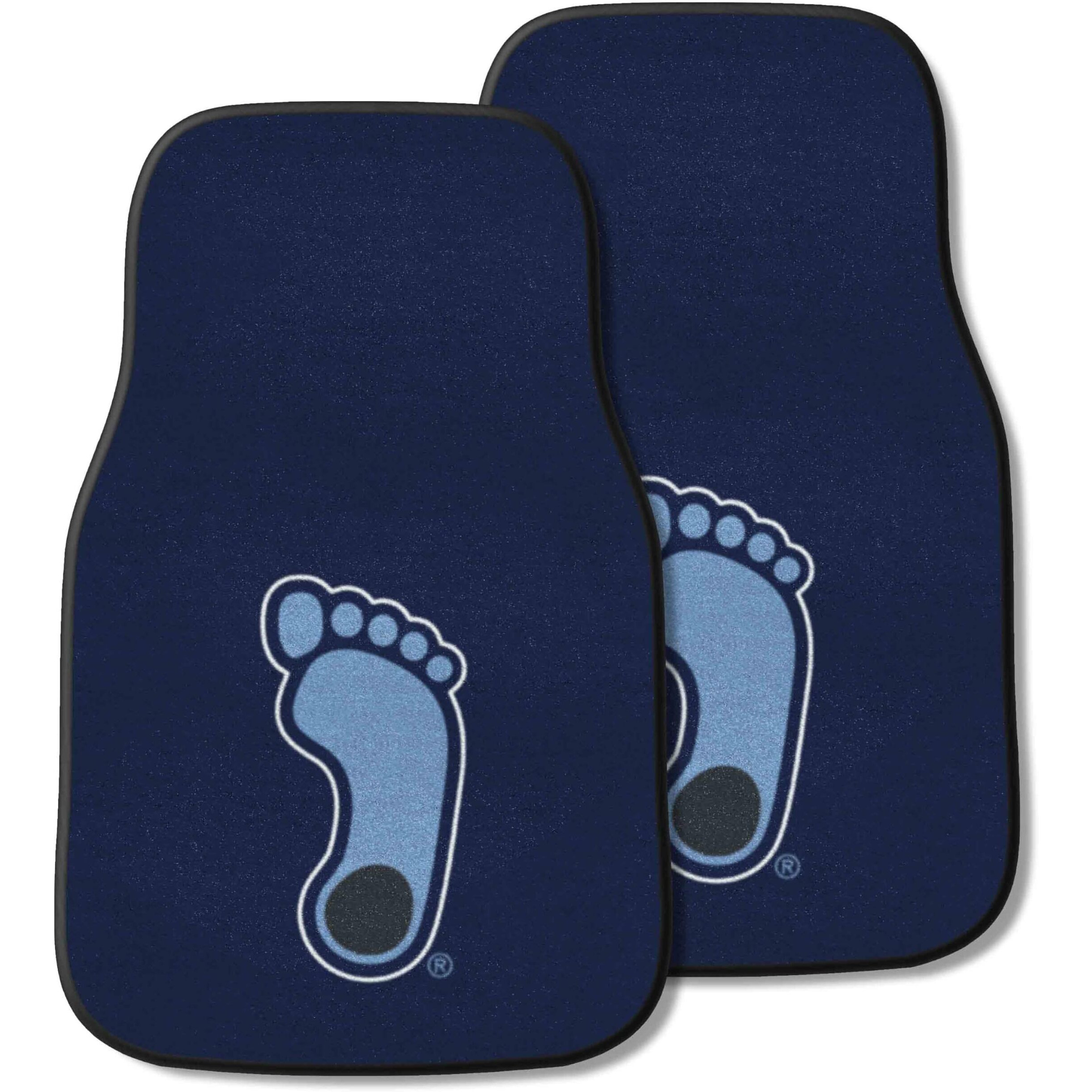 FANMATS 5011 University of North Carolina Carpet Car Mat Set - 2 Pieces, Front Row Automotive Floor Mats, Non-Slip Backing, Team Colors