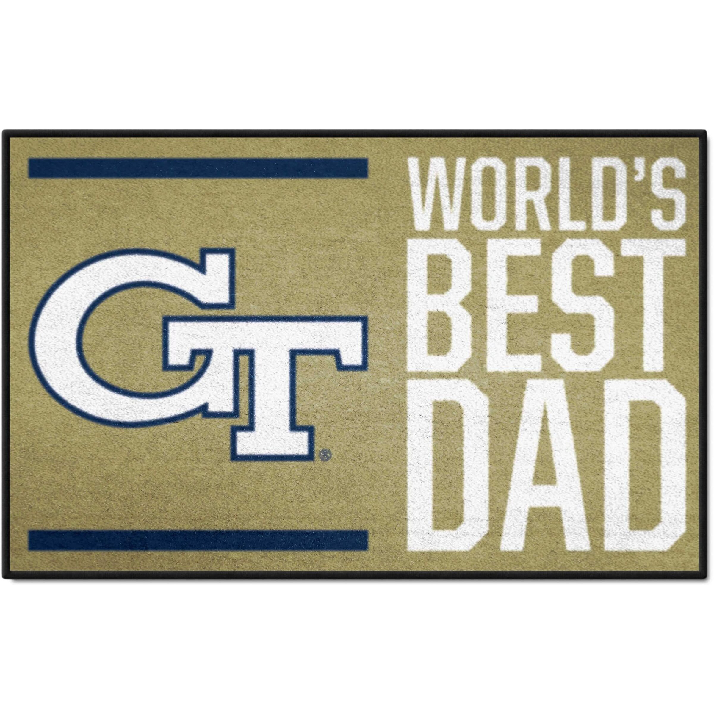 FANMATS 31224 NCAA - Georgia Tech Yellow Jackets Starter Mat Accent Rug - 19in. x 30in. | Sports Fan Home Decor Rug and Tailgating Mat World's Best Dad Starter Mat