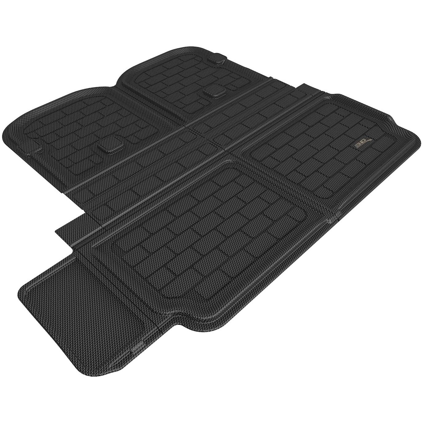 3D MAXpider Custom Fit Kagu Cross Fold Cargo Liner (Black) Compatible with Tesla Model X 6&7-Seat 2022-2024 - Behind 2nd Row
