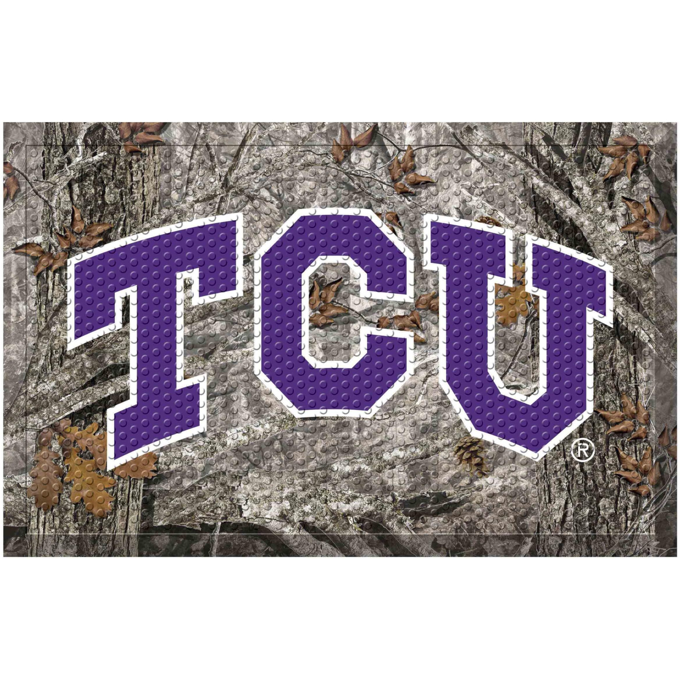 FANMATS 32867 TCU Rubber Scraper Door Mat