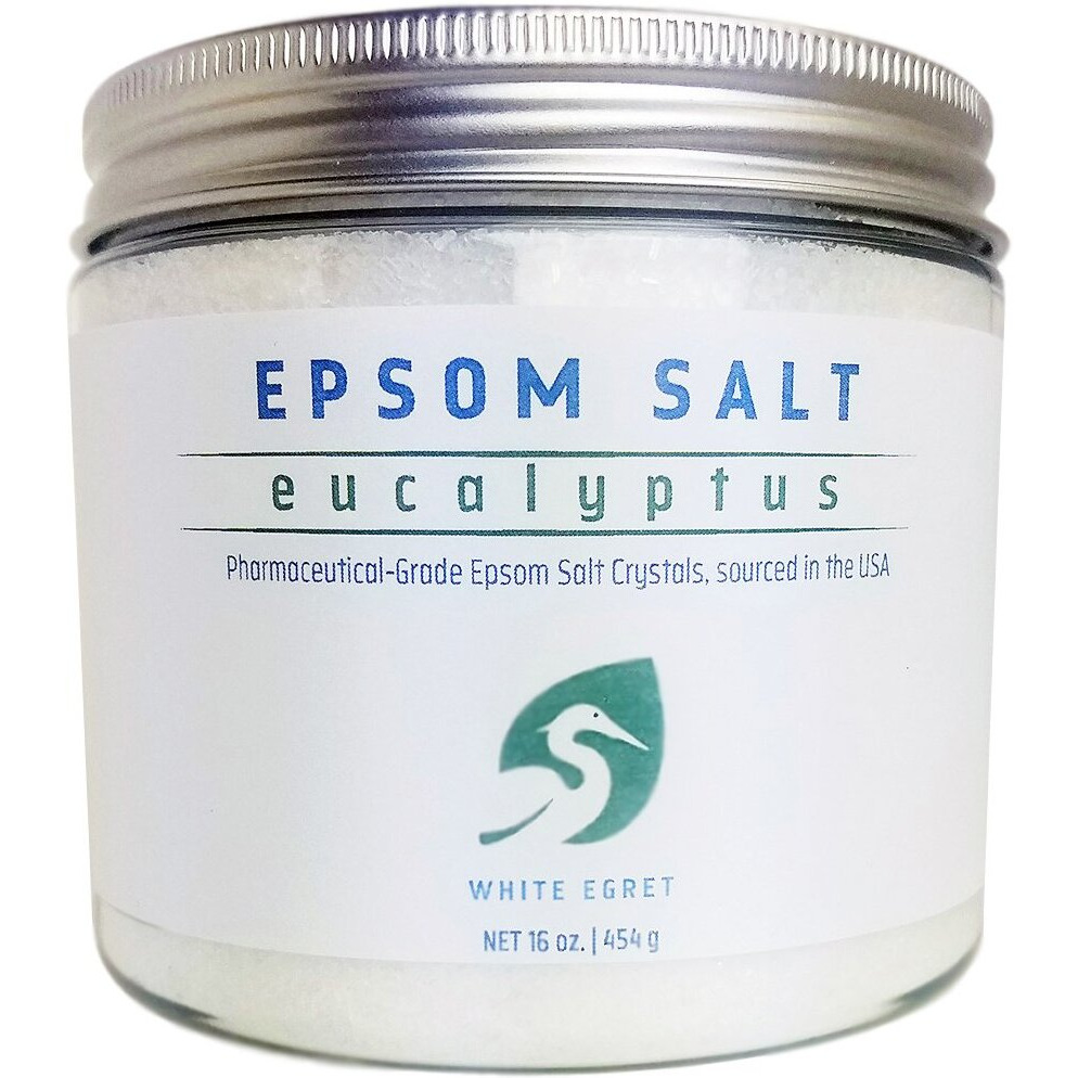 White Egret Pharmaceutical Grade Bath Epsom Salt, Eucalyptus, 16 Ounce