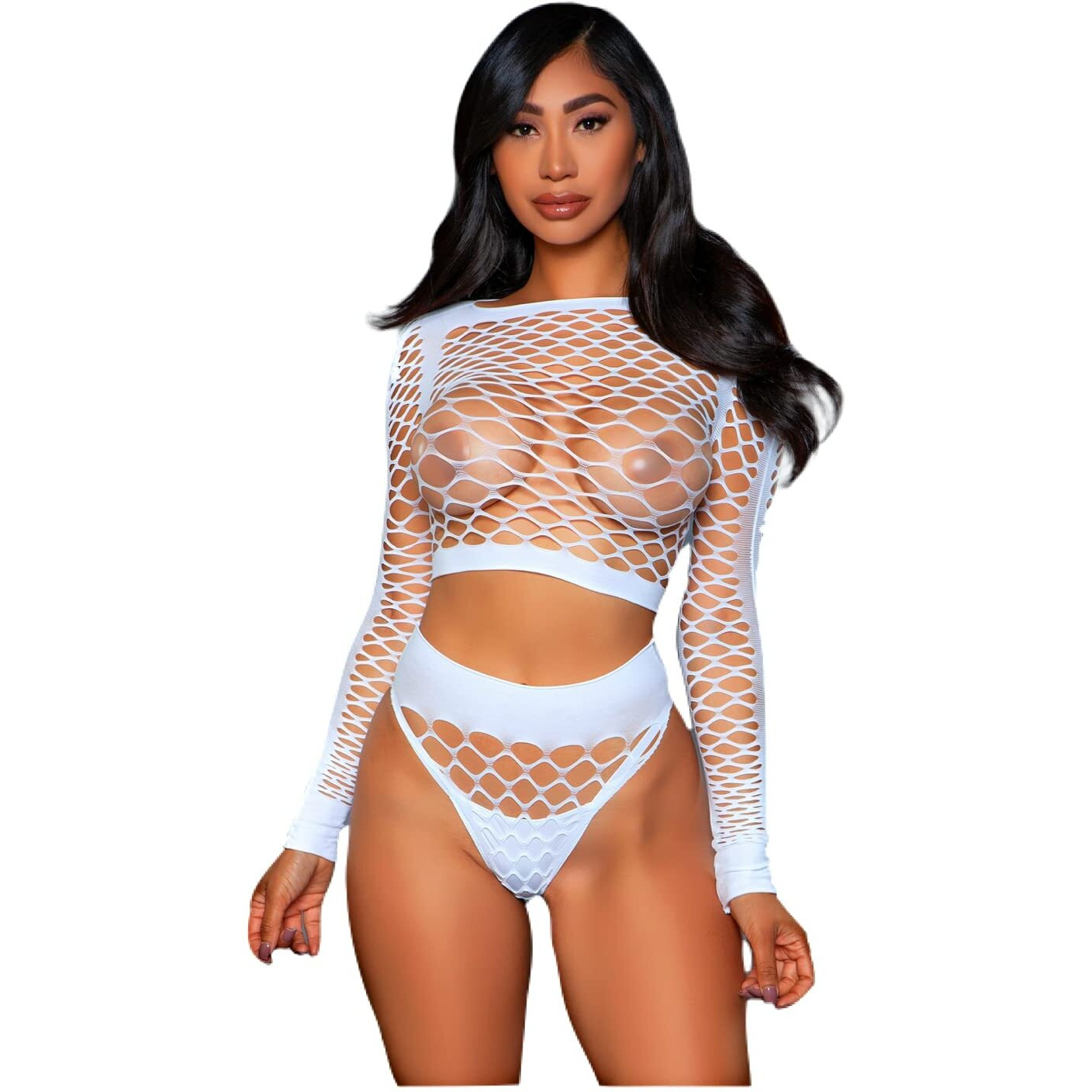 Sexy White Body Stocking 2 Piece