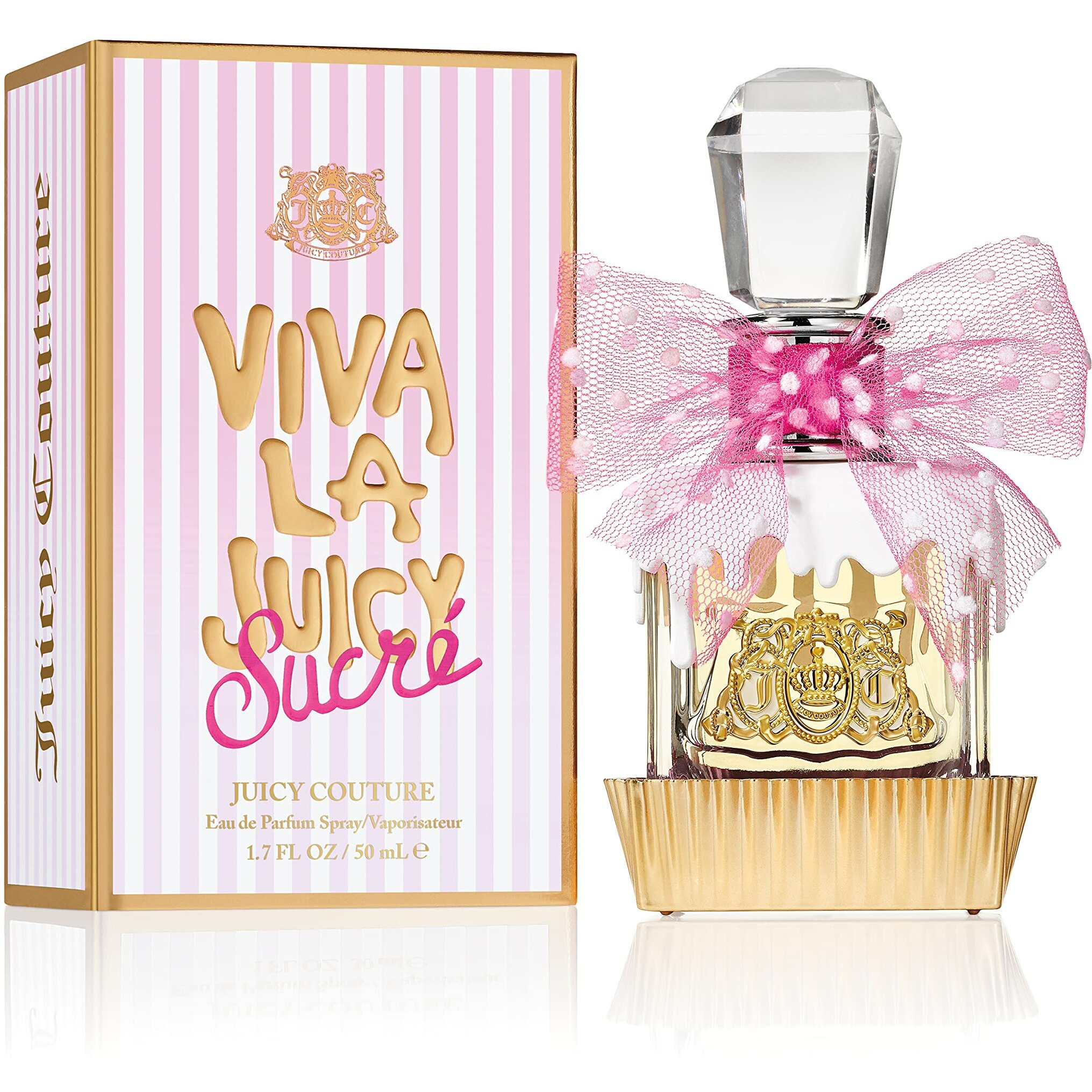 Juicy Couture Viva La Juicy Sucre Eau De Parfum, Women's Perfume with Notes of Peach, Orange Flower & Whipped Cream - Fruity & Sweet Perfume for Women, EDP Spray, 1.7 fl. oz