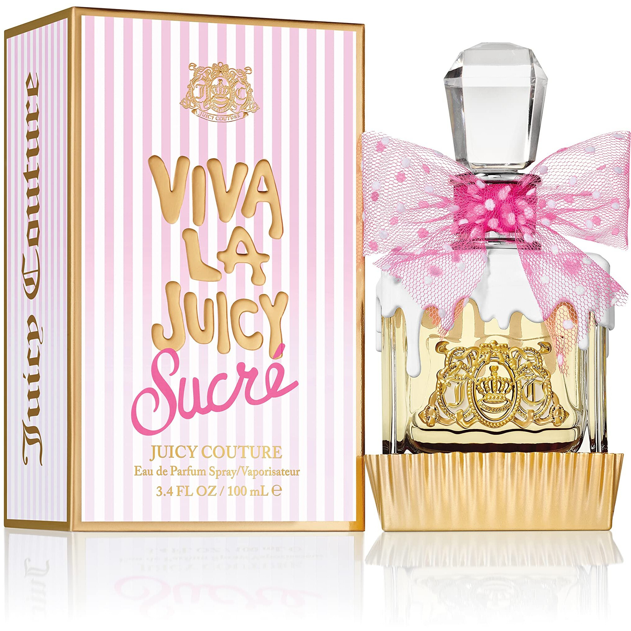 Juicy Couture Viva La Juicy Sucre Eau De Parfum, Women's Perfume with Notes of Peach, Orange Flower & Whipped Cream - Fruity & Sweet Perfume for Women, EDP Spray, 3.4 fl. oz