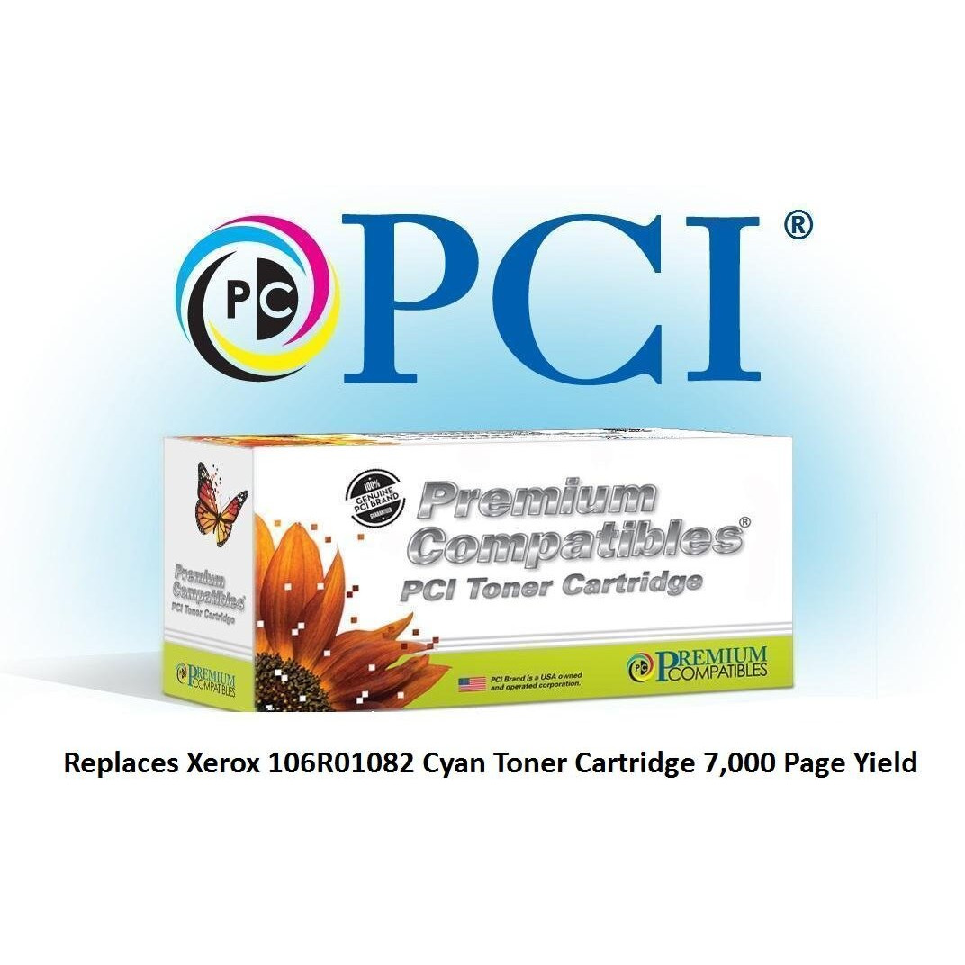 PCI Brand Compatible Toner Cartridge Replacement for Xerox Phaser 6300 6300DN Cyan Toner Cartridge 7K Yield